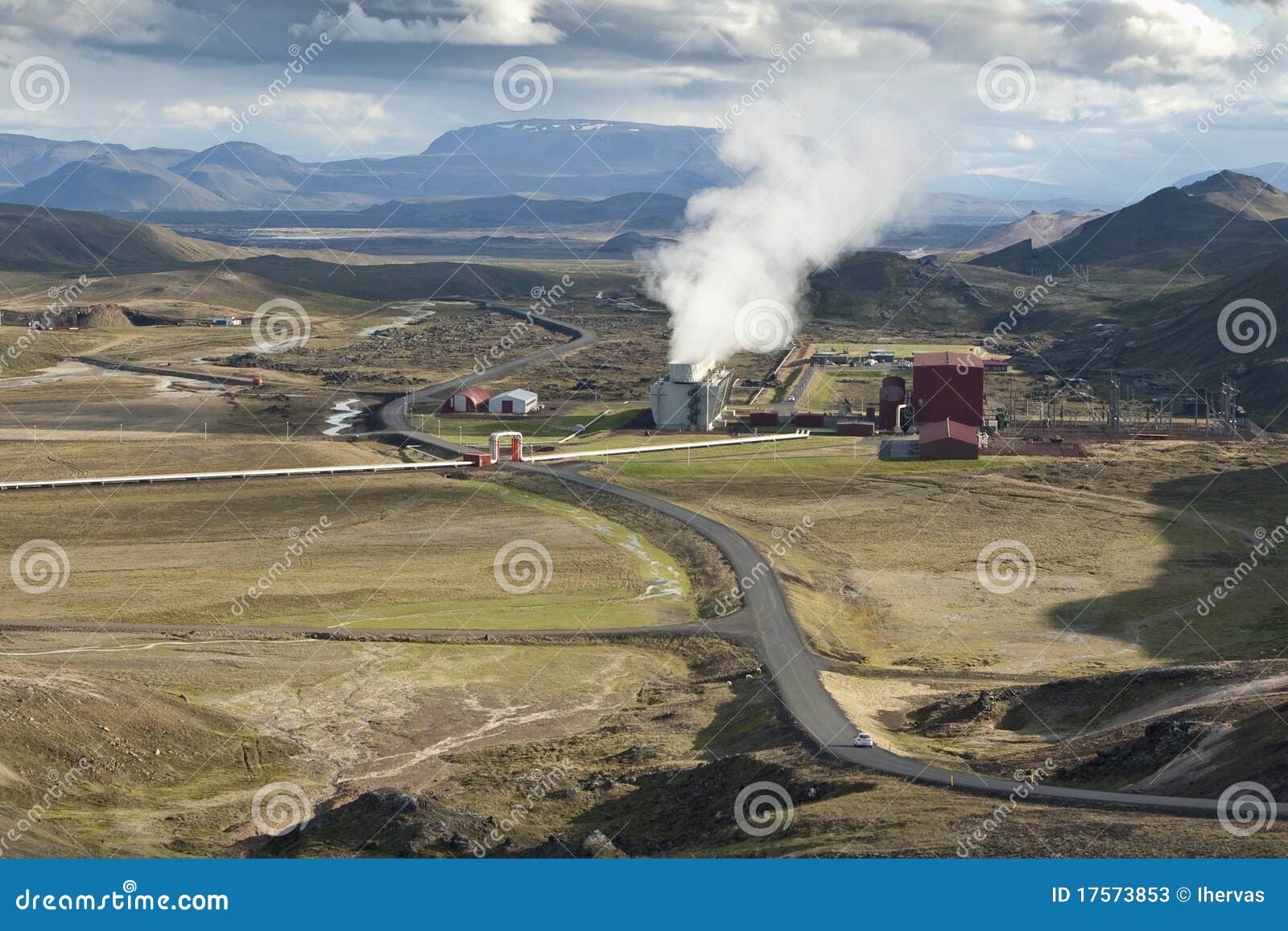 Geothermal power station stock image. Image of piping 17573853