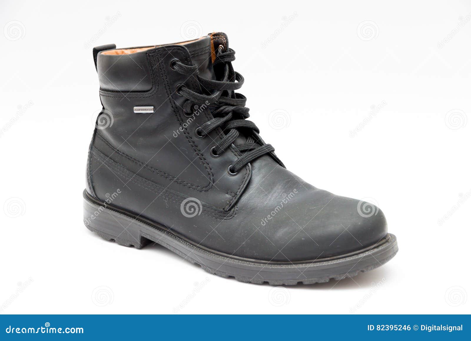 Geox Boot in Black Leather with Gore Tex Sole Editorial - Image of boot, perspire: 82395246