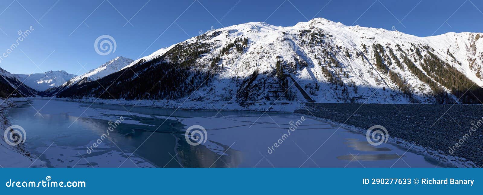 gepatch-stausee, staudamm im kaunertal, otztaler alpen, tirol, austria