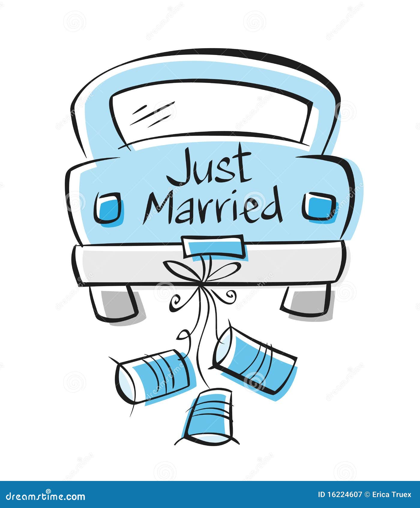 Gerade geheiratet vektor abbildung. Illustration von