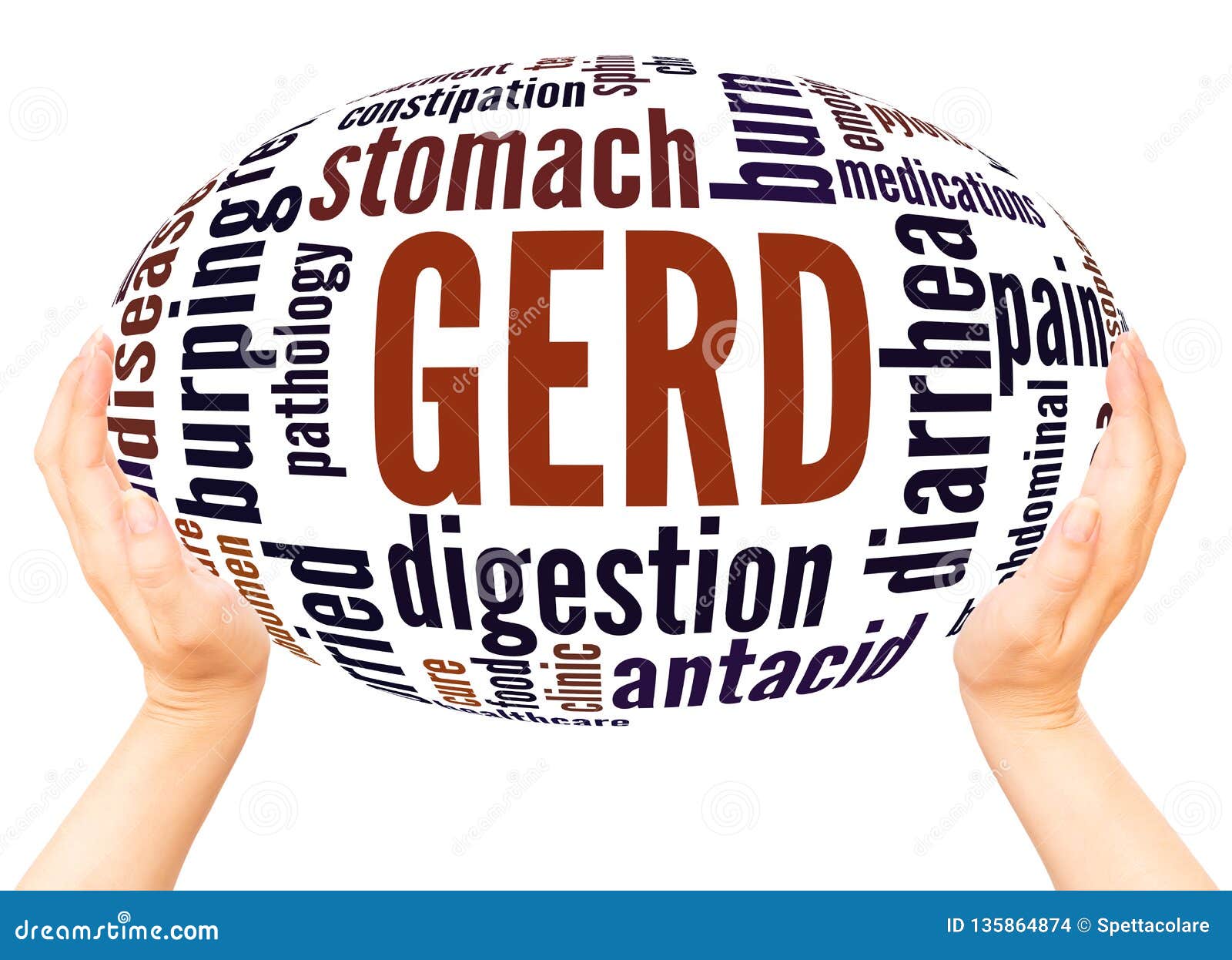 GERD Word Cloud Hand Sphere Concept Stock Photo - Image of ...