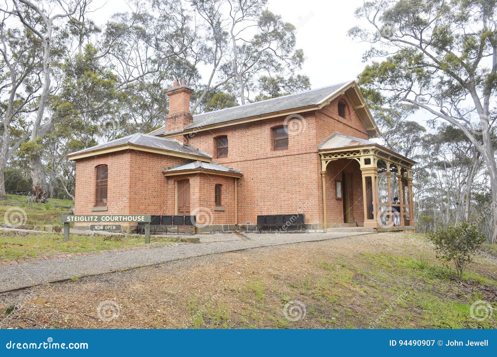 Terug in 1800 was Stieglitz een Goudwinningsstad Dit Gerechtsgebouw is slechts één van een handhoogtepunt van links de bouw Stieglitz is enkel uit kant van Geelong Victoria Australia