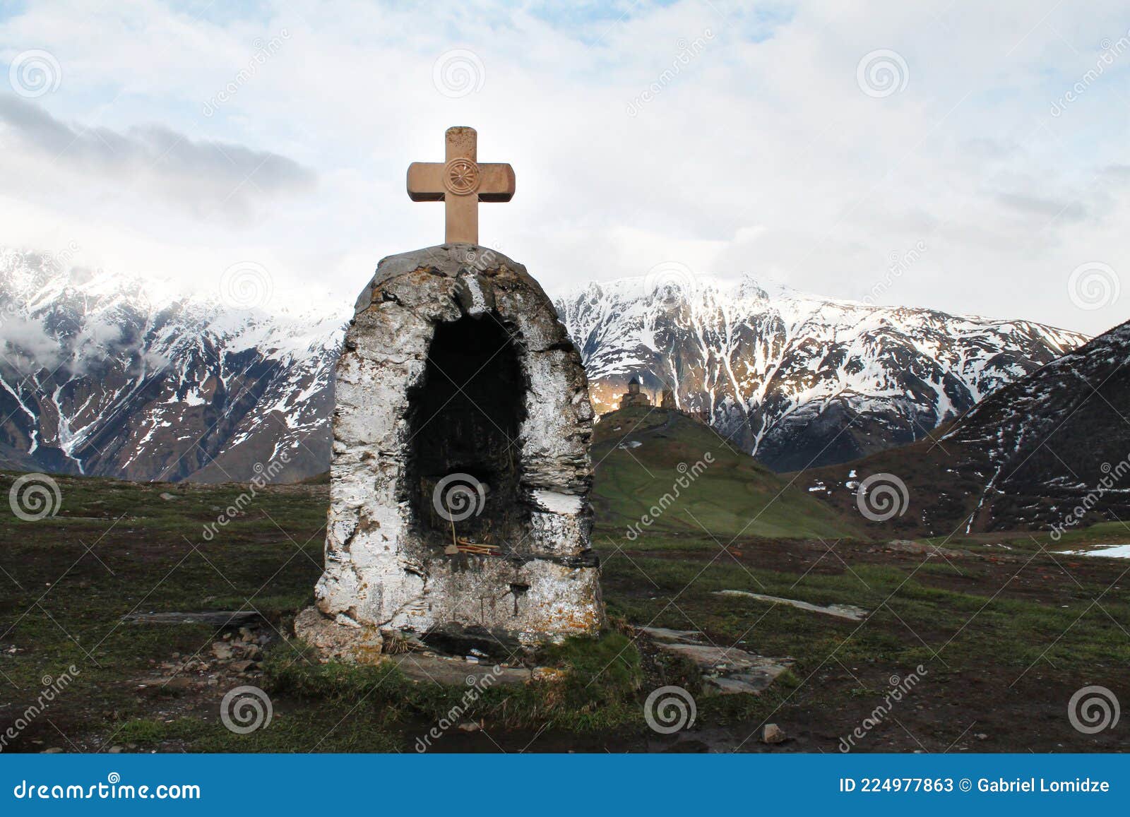 gergeti monastey on the way to the top of kazbegi