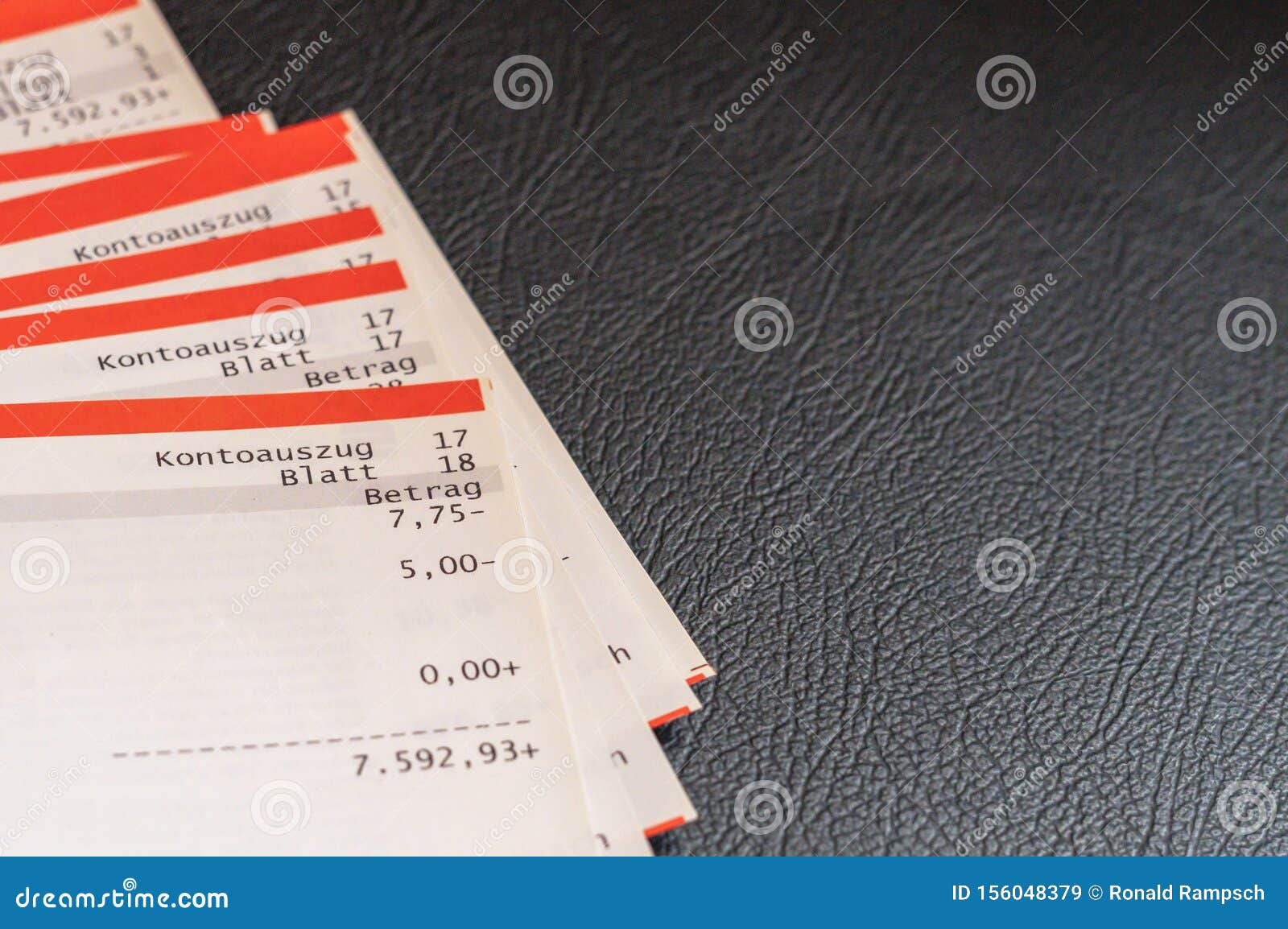 German account statements stock image. Image of credit 156048379