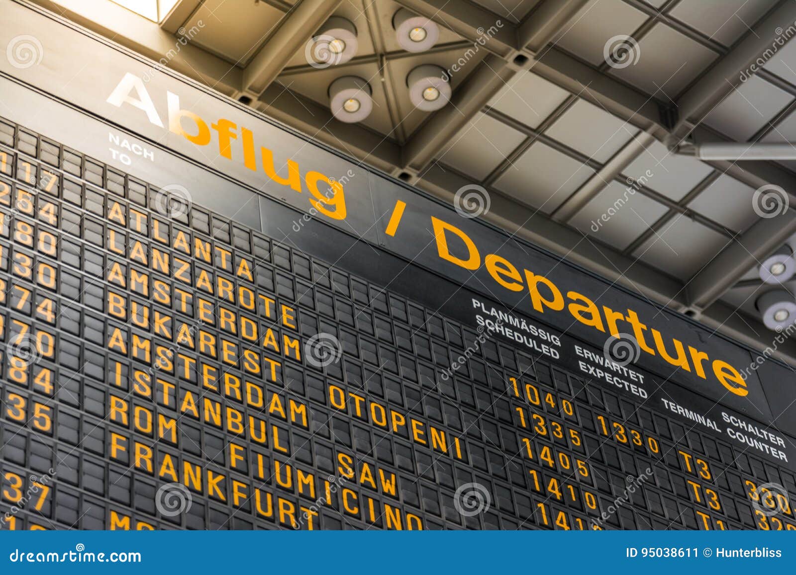 german airport abflug departures timetable schedule sign information