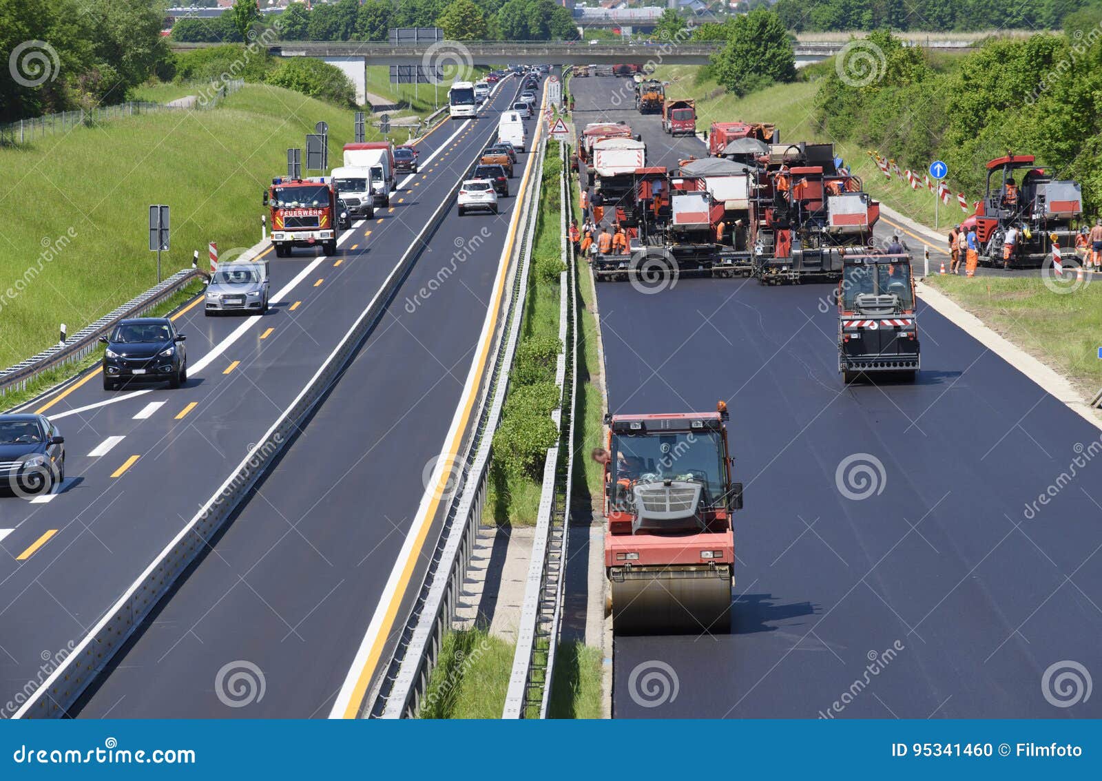 German Autobahn Under Construction Stock Photo Image of equipment