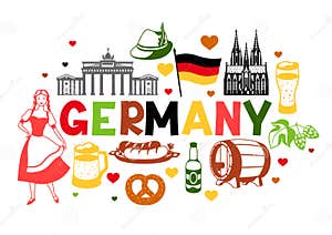 German Background Design Germany National Traditional Symbols Vector German Background Design Germany National Traditional Symbols Vector
