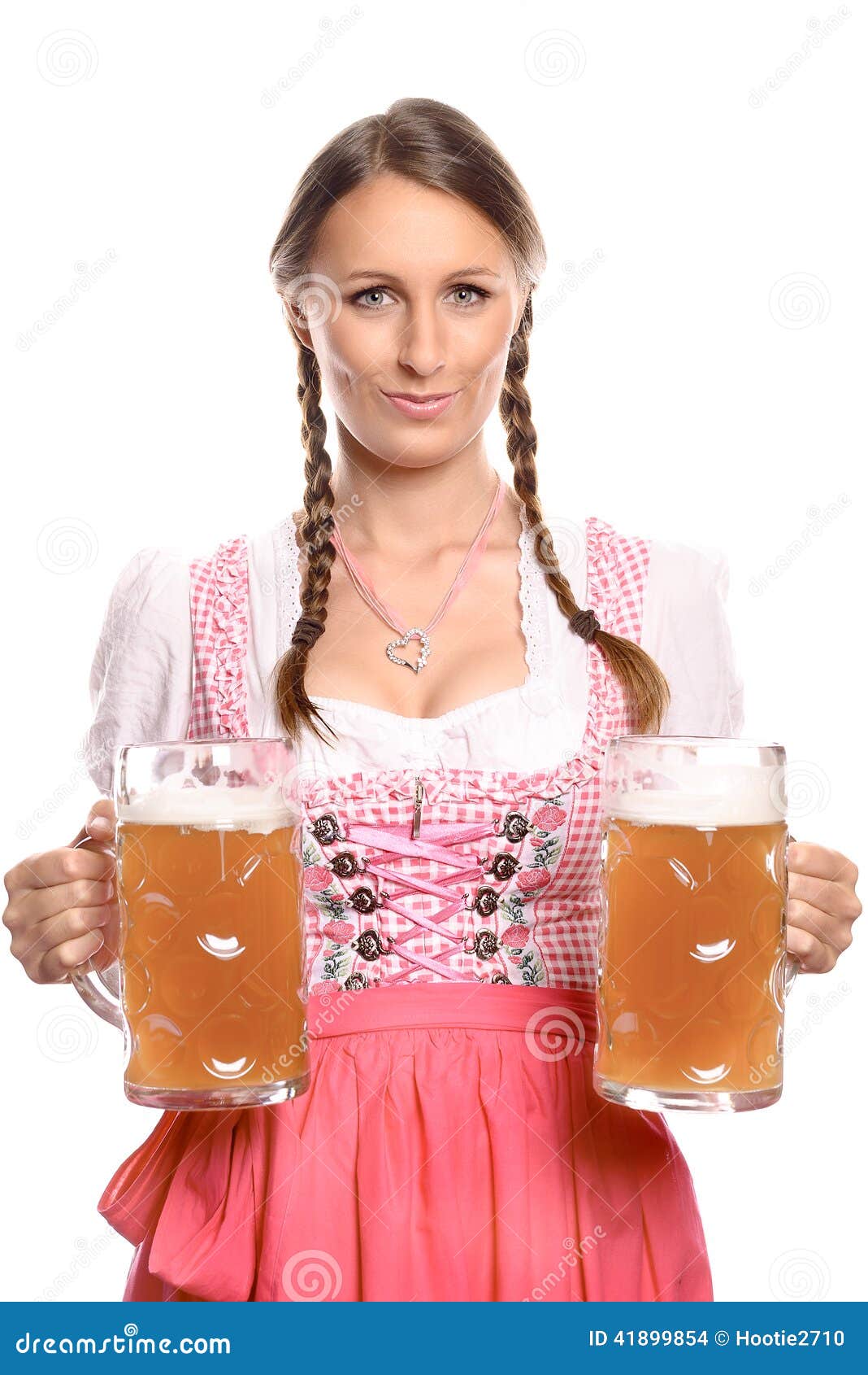 German or Bavarian Waitress with Beer Mugs Stock Photo - Image of ...