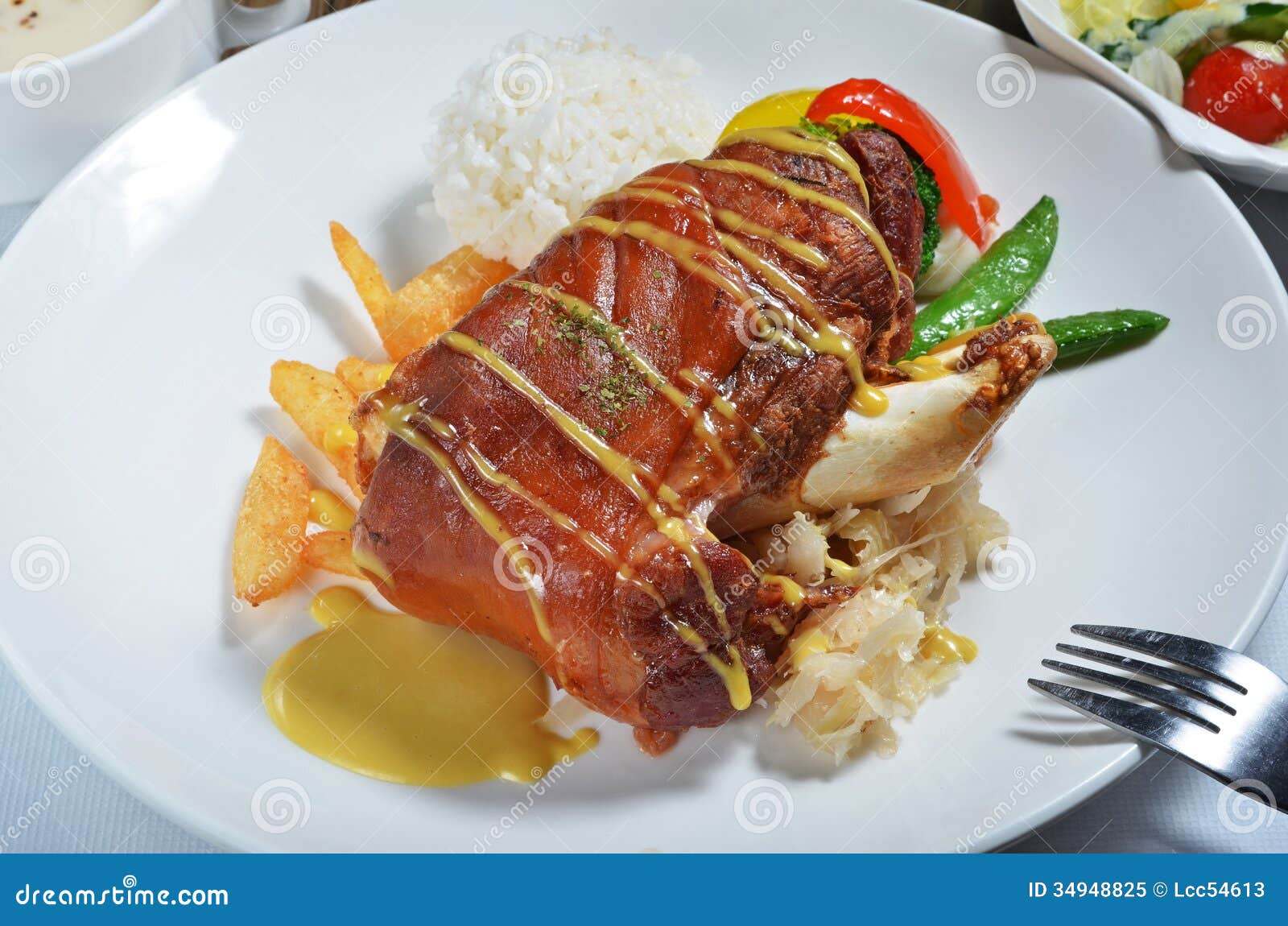 German BBQ pork knuckle stock image. Image of cholesterol 34948825