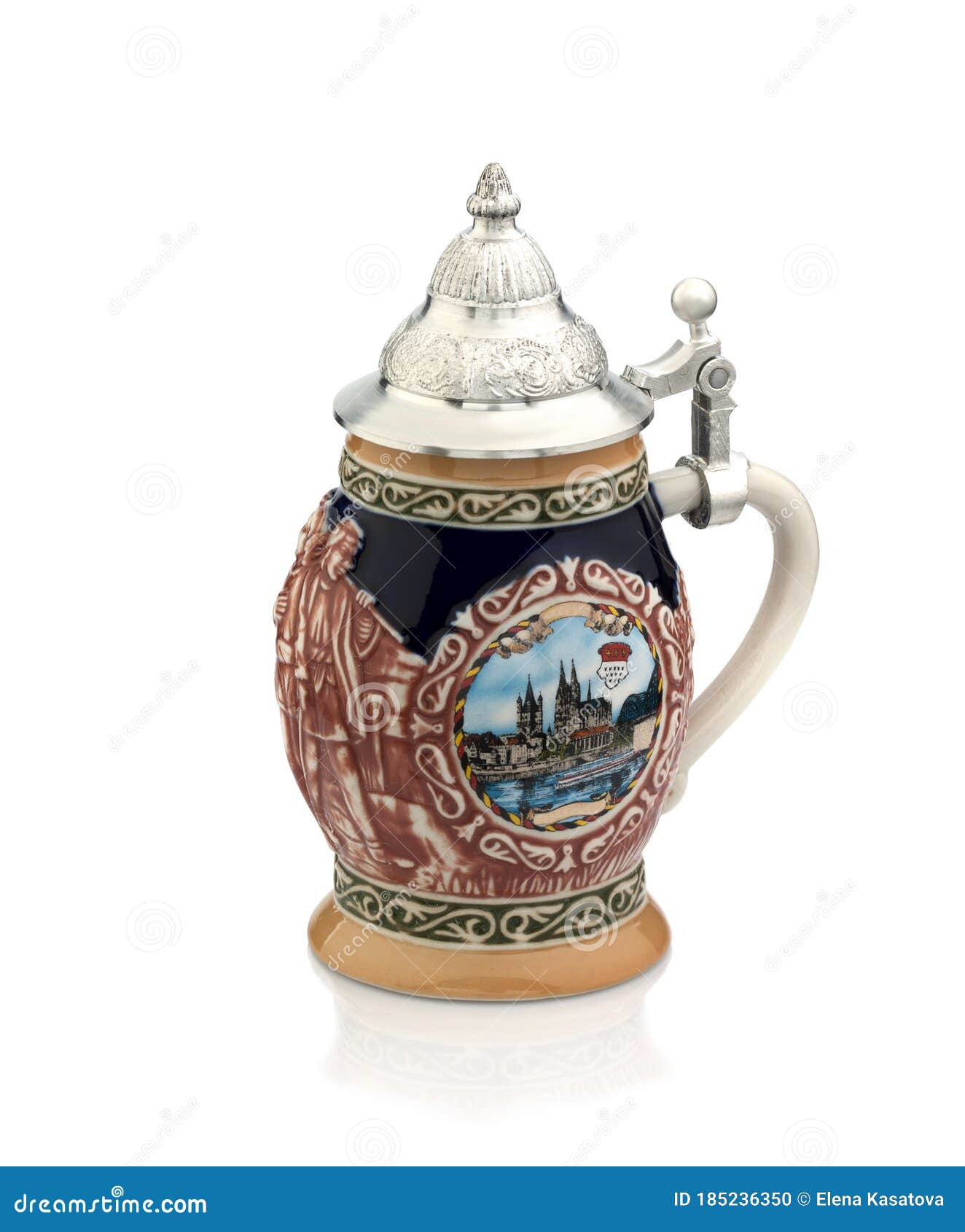 German Beer Mug with Silver Lid Stock Photo Image of alcohol, silver