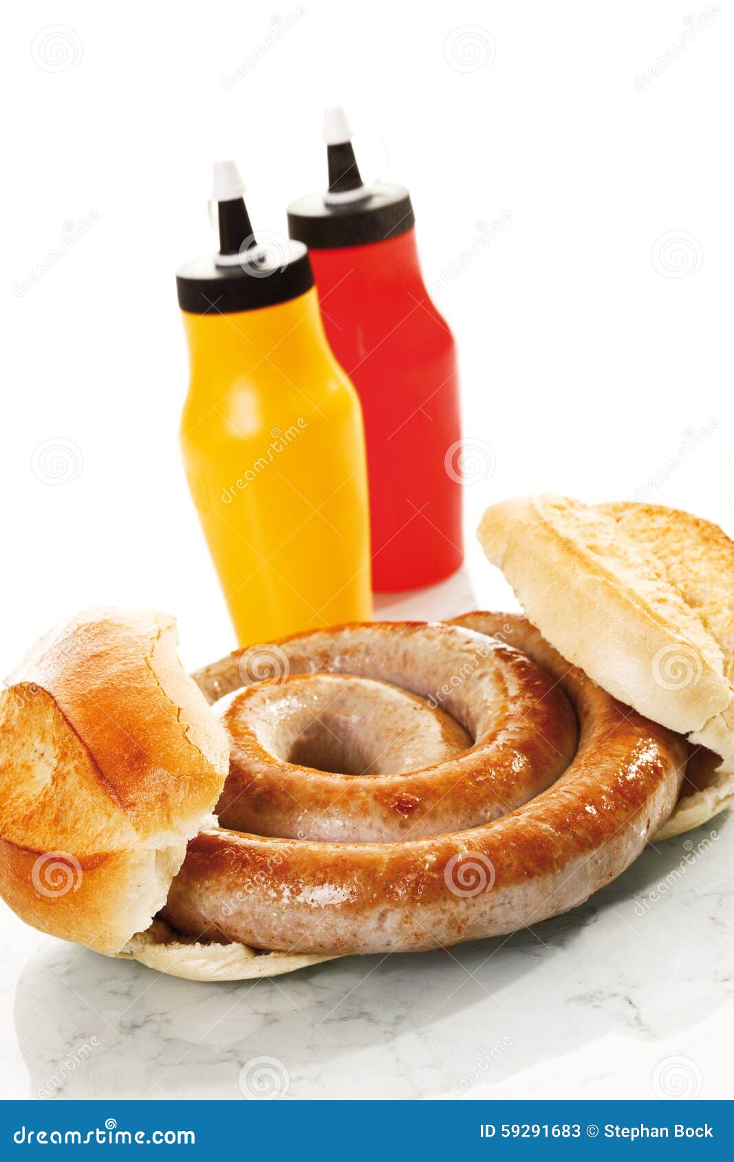 German Bratwurst Fried Sausage Bread Roll Stock Photos Download 44