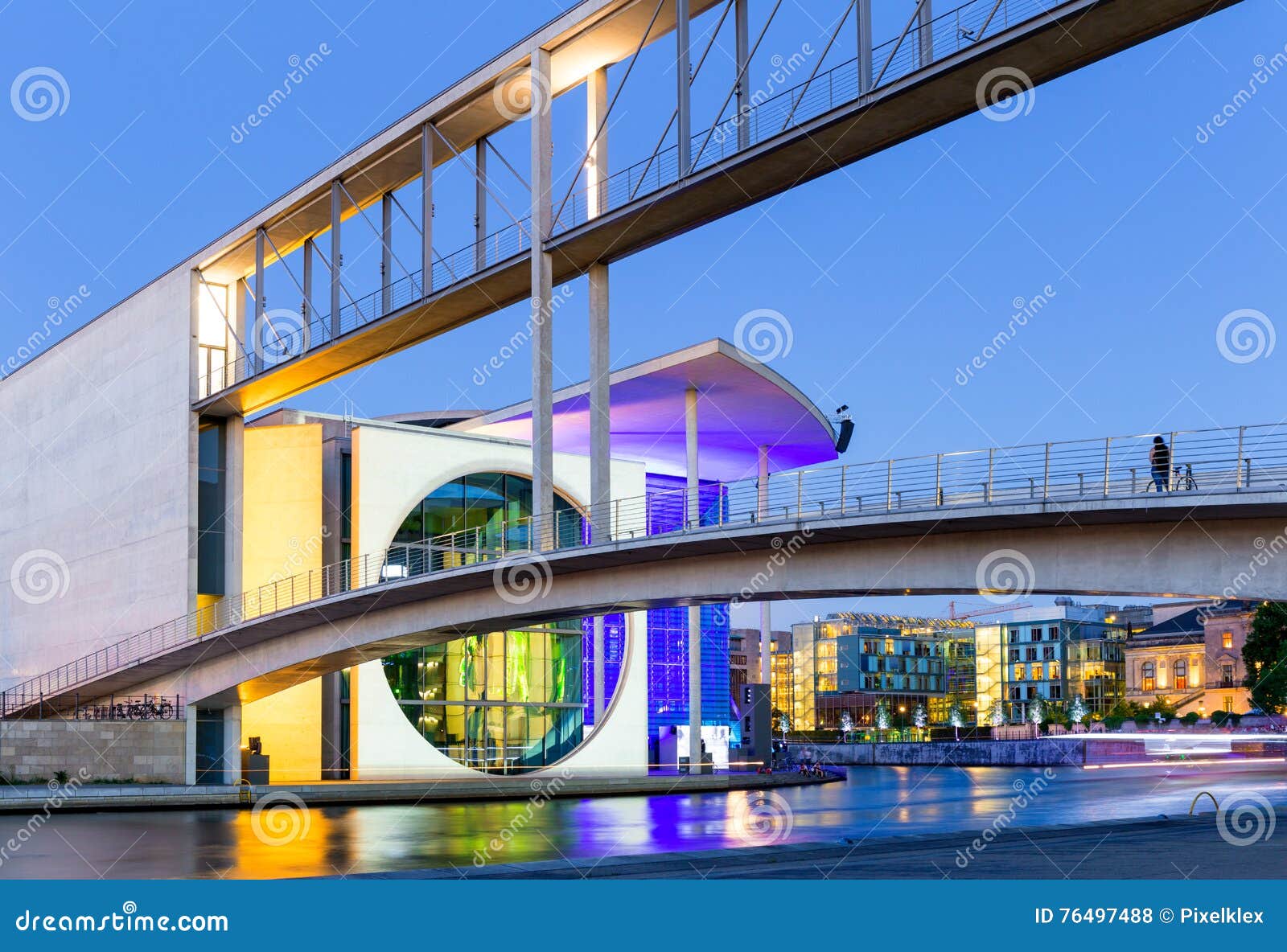 german chancellery in the blue hour, berlin