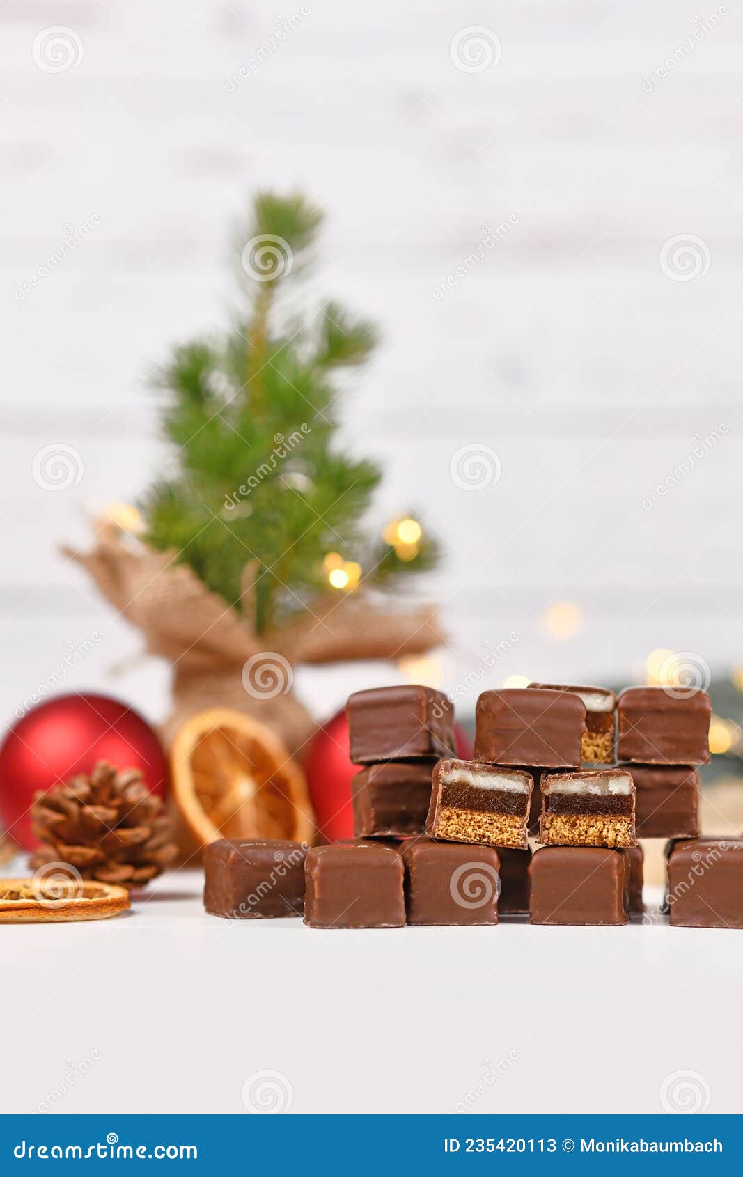 German Christmas Candy Called `Dominosteine` Consisting of Gingerbread ...