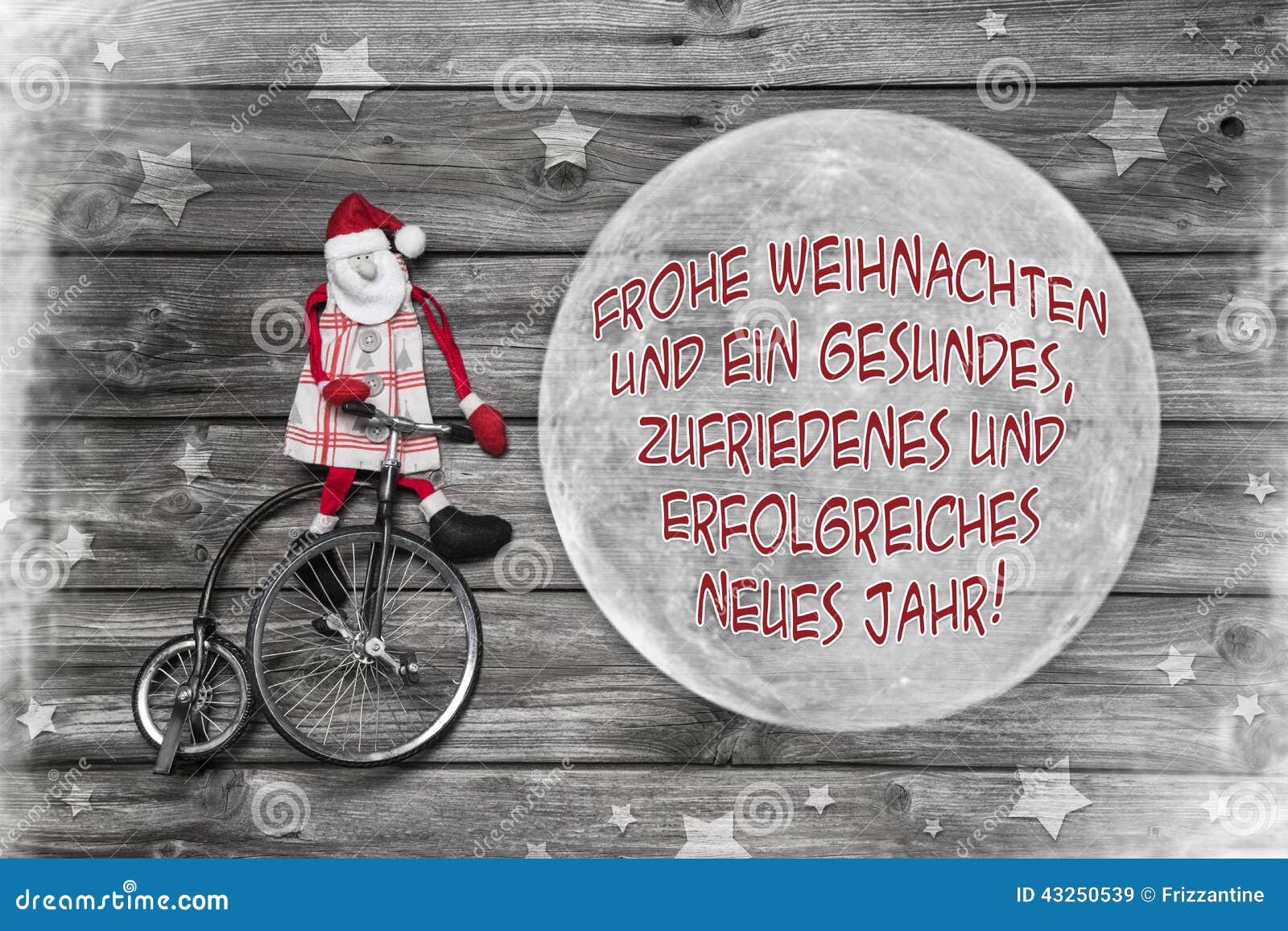 German Christmas Greeting Card With Text Merry Xmas And A Succes Stock ...