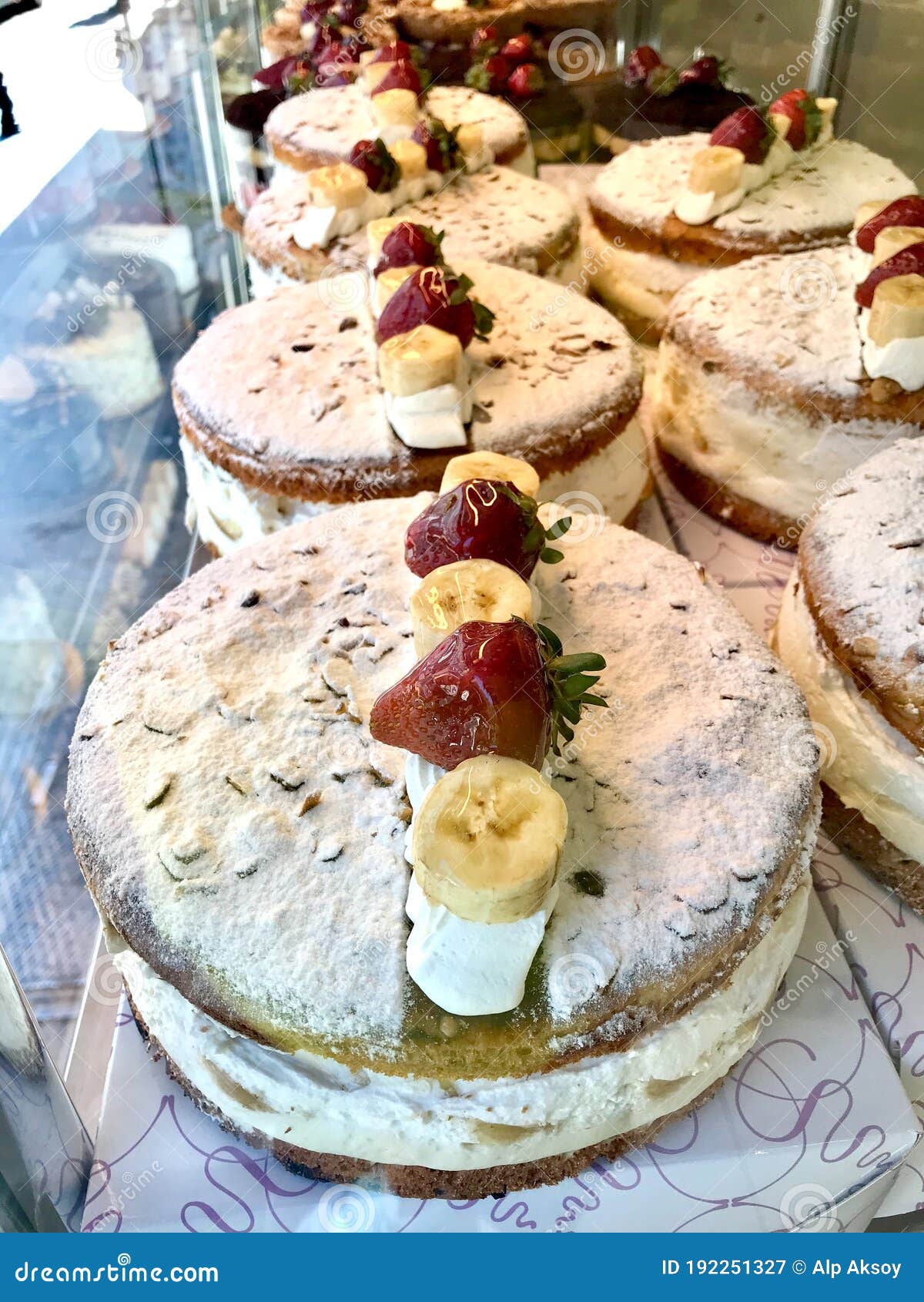 German Donut Whole Berliner Cake for Sale at Patisserie Stock Image