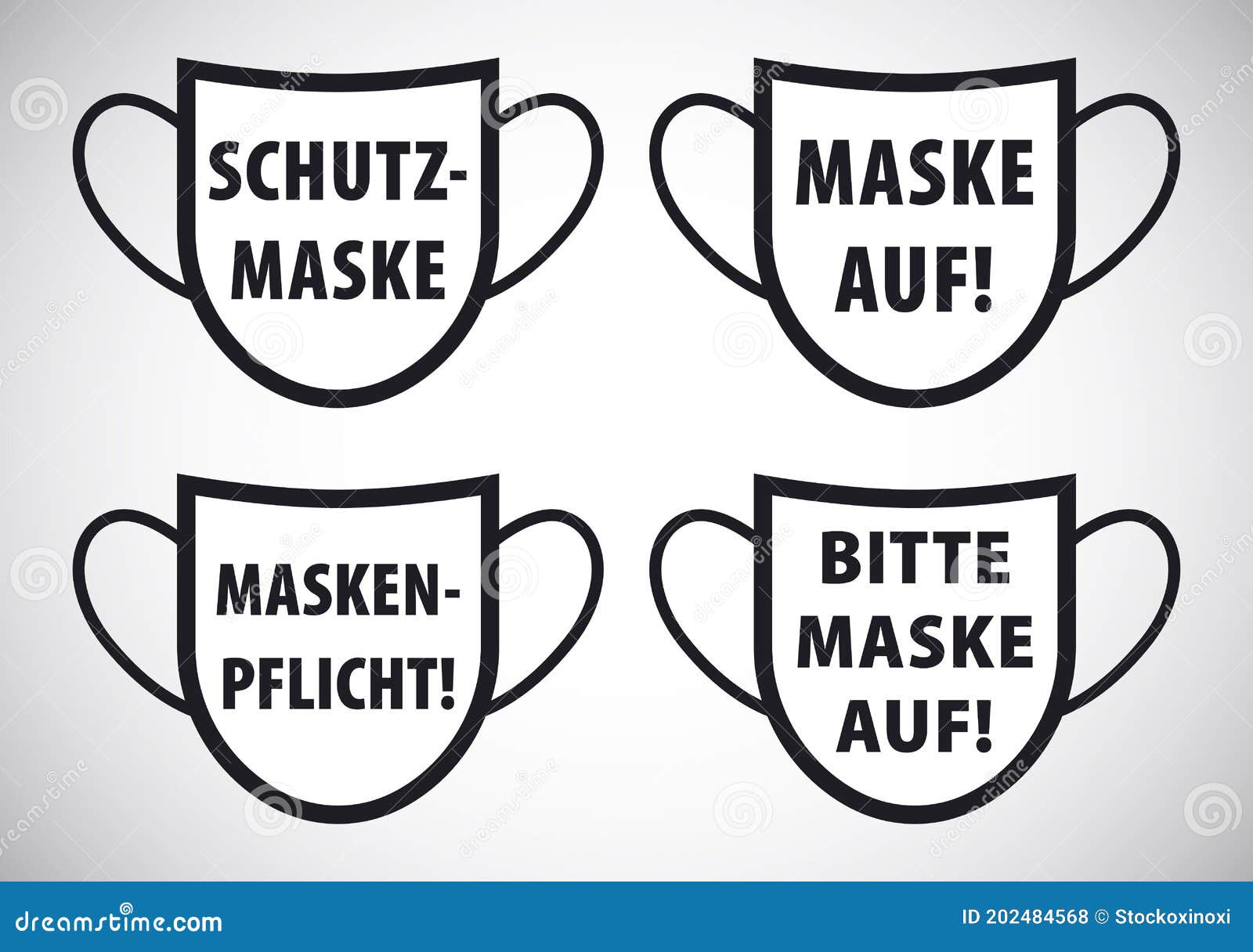 German Face Mask Requirement Signs Stock Vector Illustration of