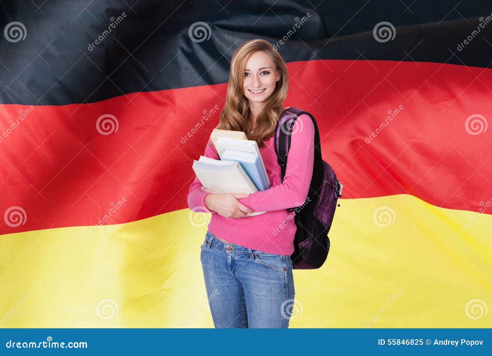 German Female Student Stock Photo - Image: 55846825