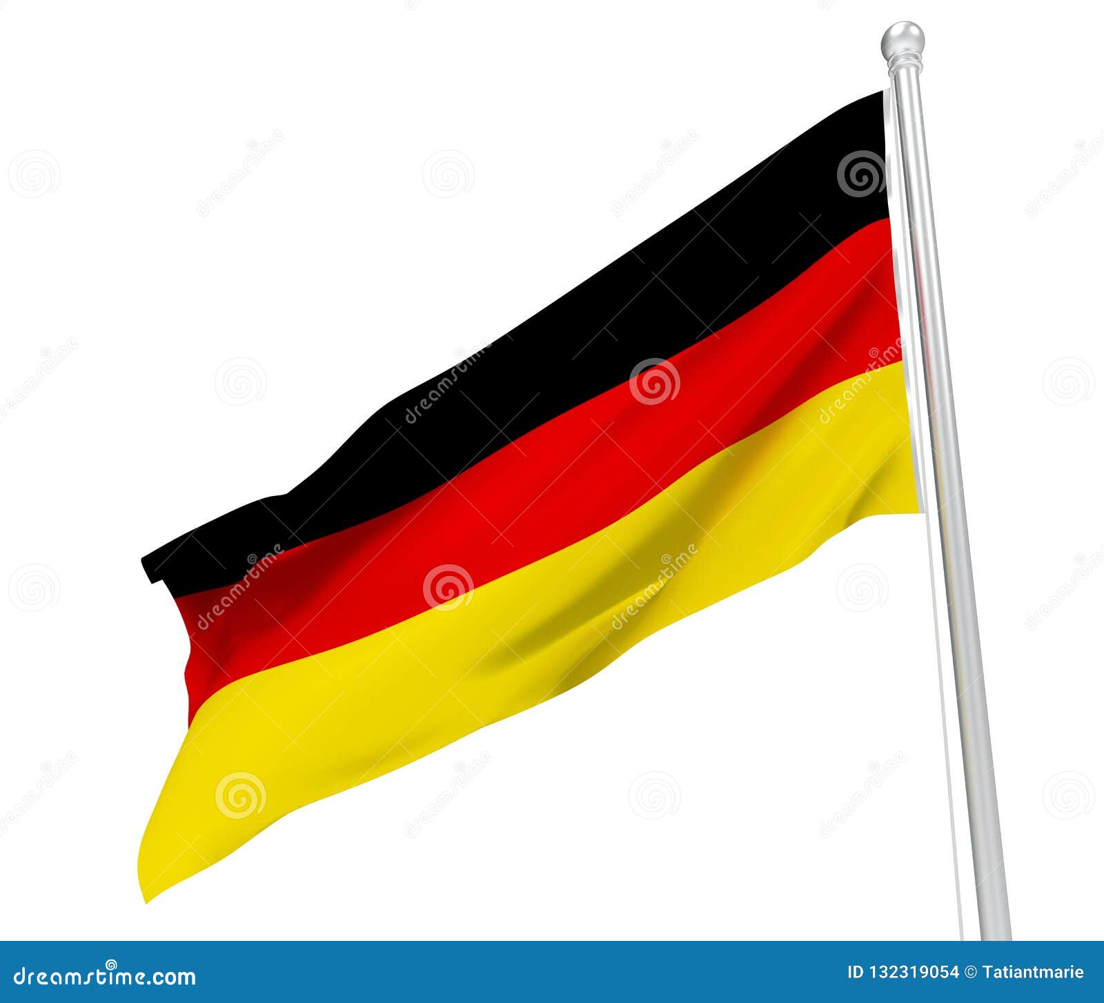 German Flag 3d Render Image. Stock Illustration - Illustration of ...