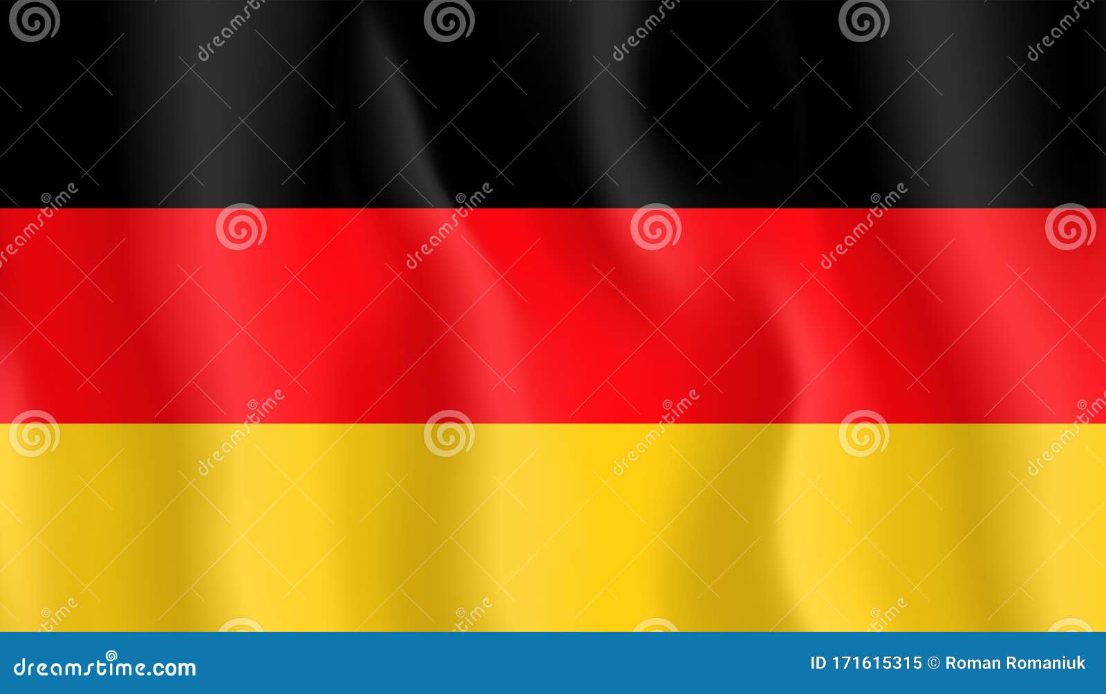 German Flag Vector Illustration. Flag of Germany. Color Flag. 3D Silk ...