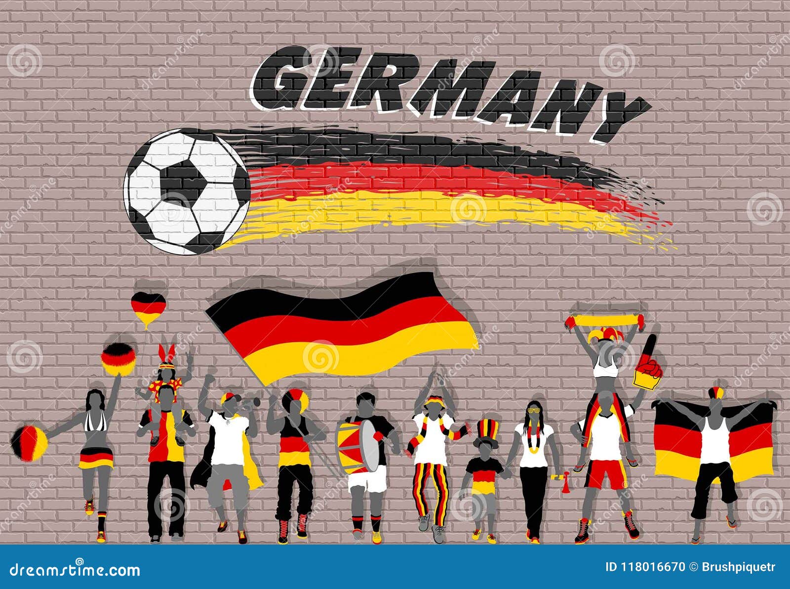 kvælende Gravere Underinddel German Football Fans Cheering with Germany Flag Colors in Front Stock  Vector - Illustration of passionate, nations: 118016670