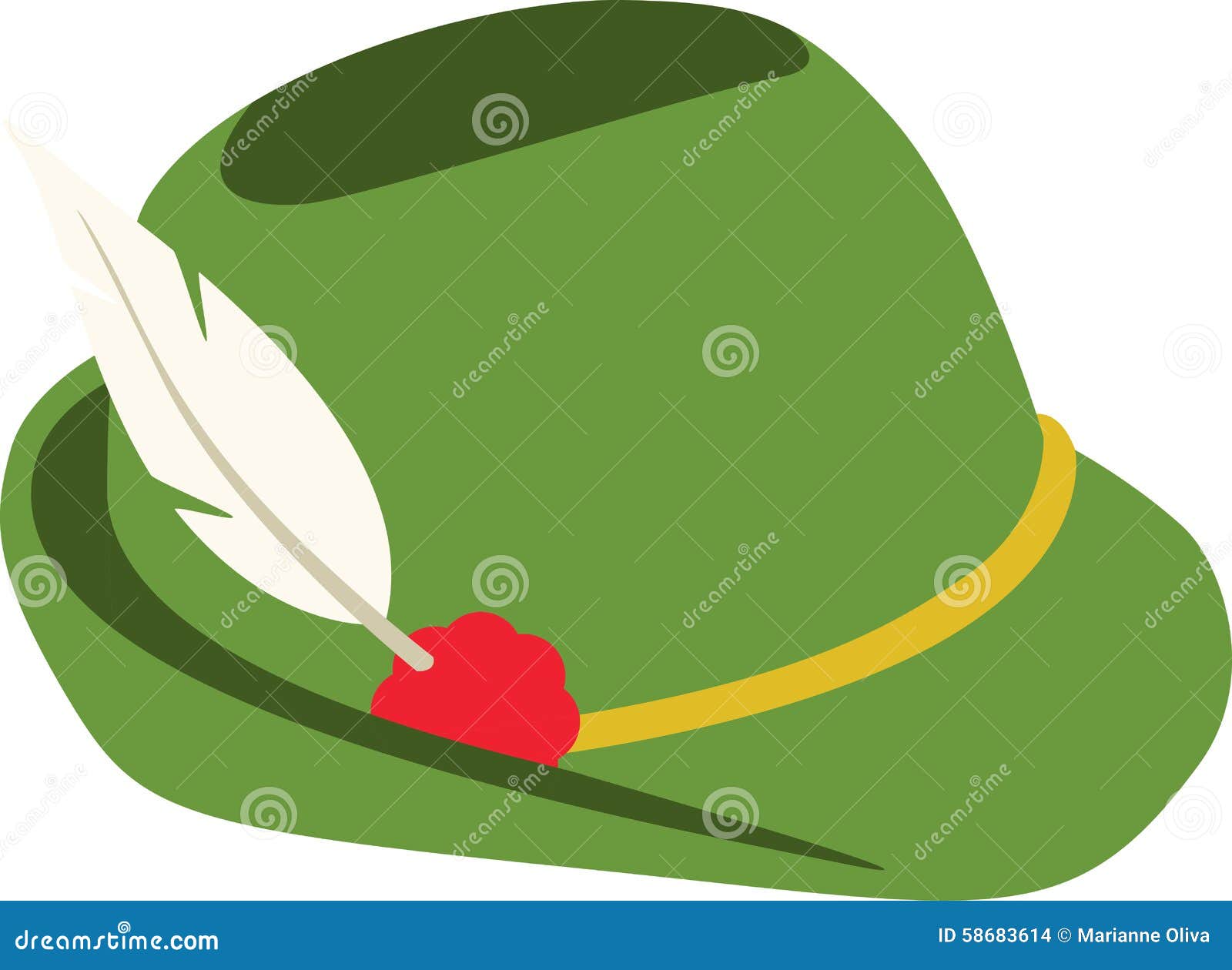 German Hat stock vector. Illustration of feather, deutschland 58683614