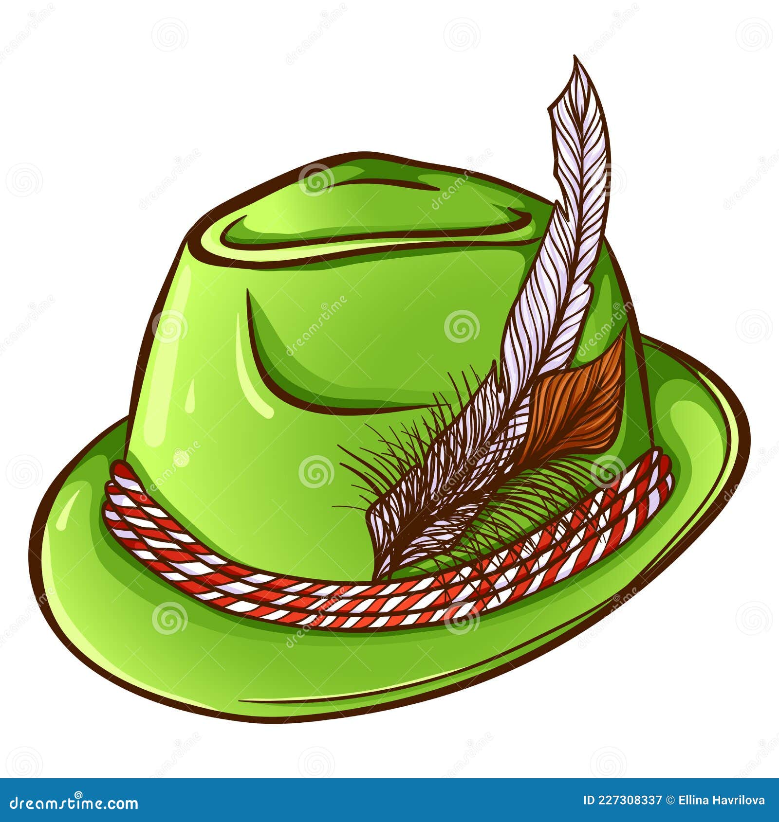 Traditional Mens Hat Feathers Munich Oktoberfest Stock Vector (Royalty  Free) 2364924159