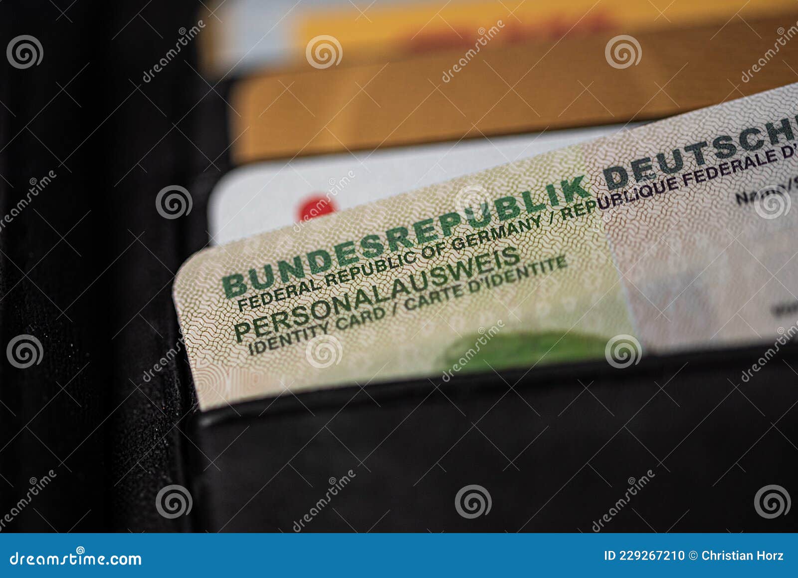 German ID card in wallet stock photo. Image of administration 229267210