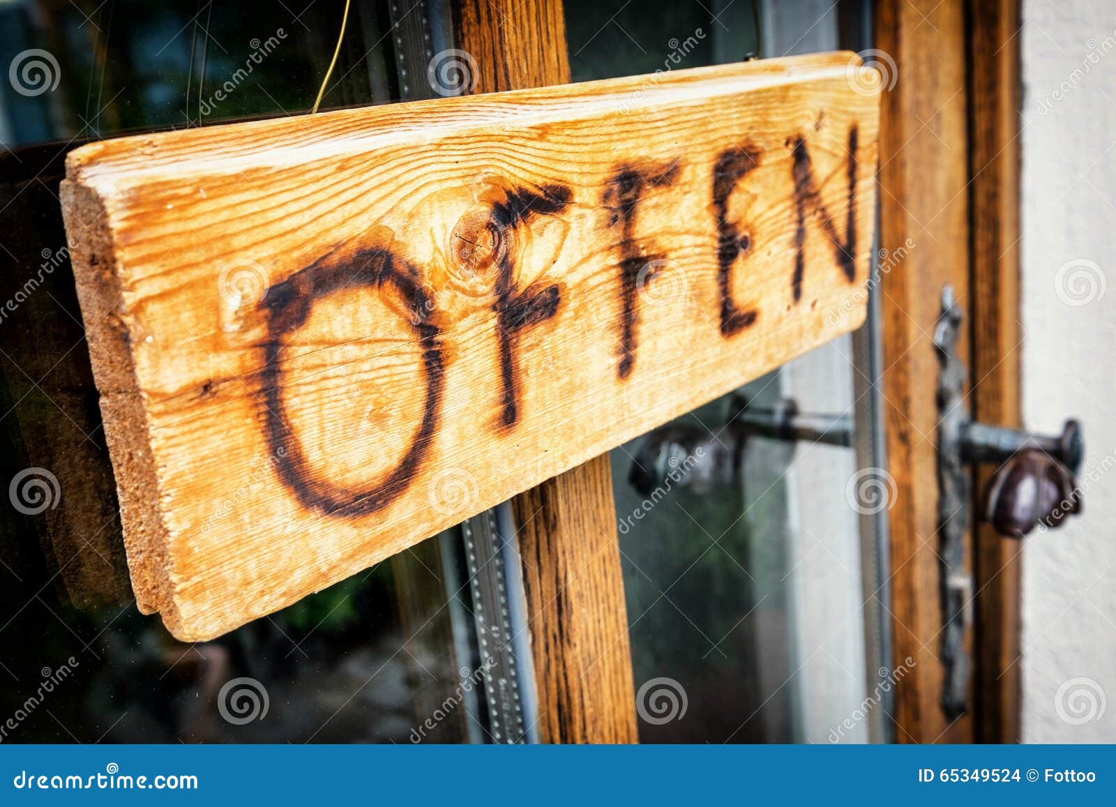 Outdoor Open Sign in German Stock Photo - Image of sign, german: 269569508