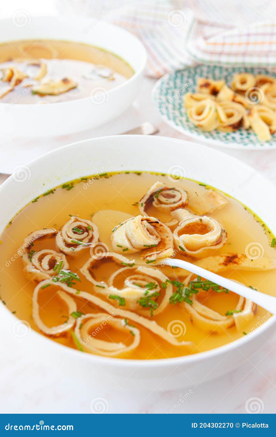 German pancake soup stock photo. Image of beef, vegetable 204302270