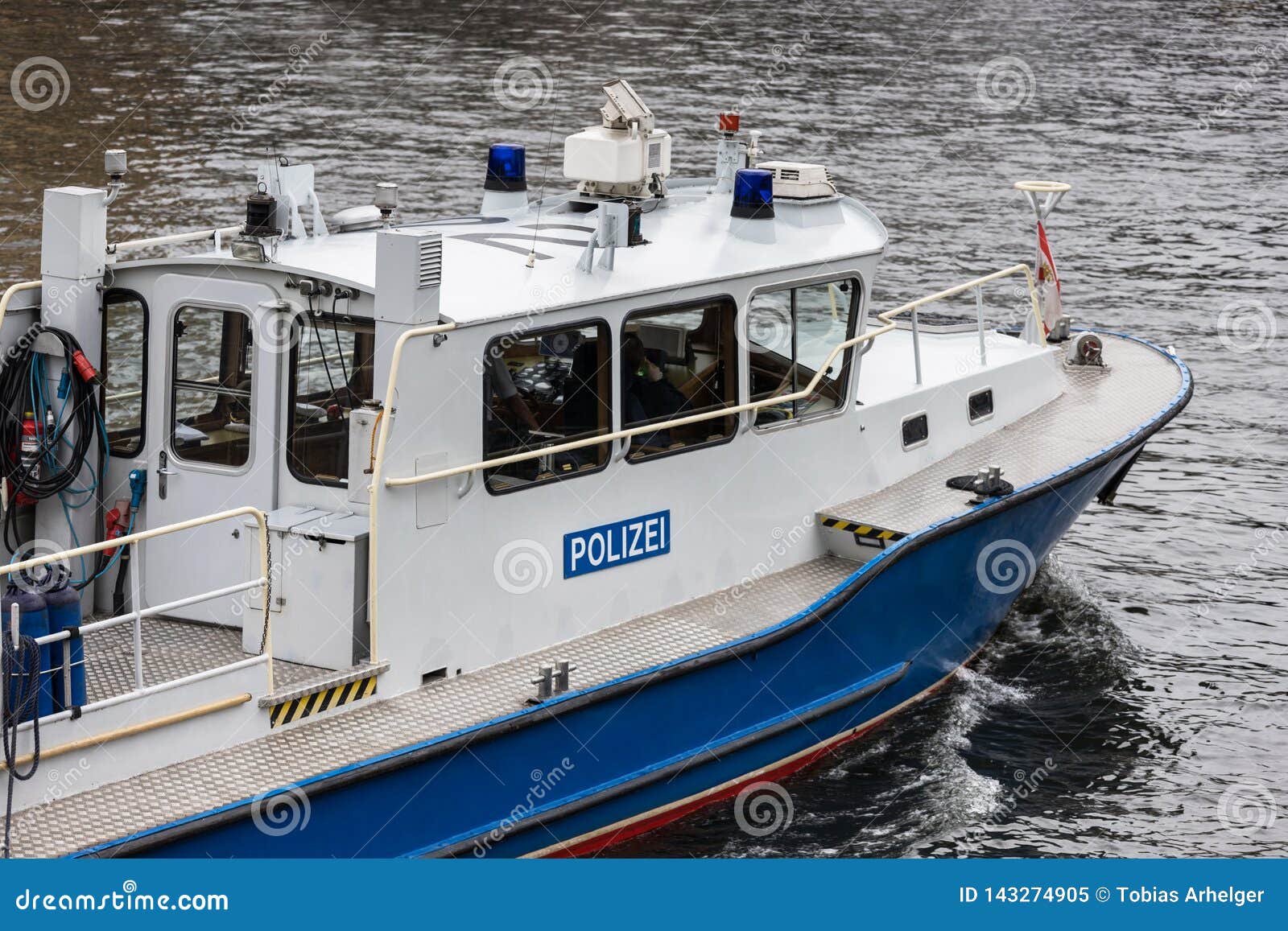 German police boat stock image. Image of polizei, green 143274905