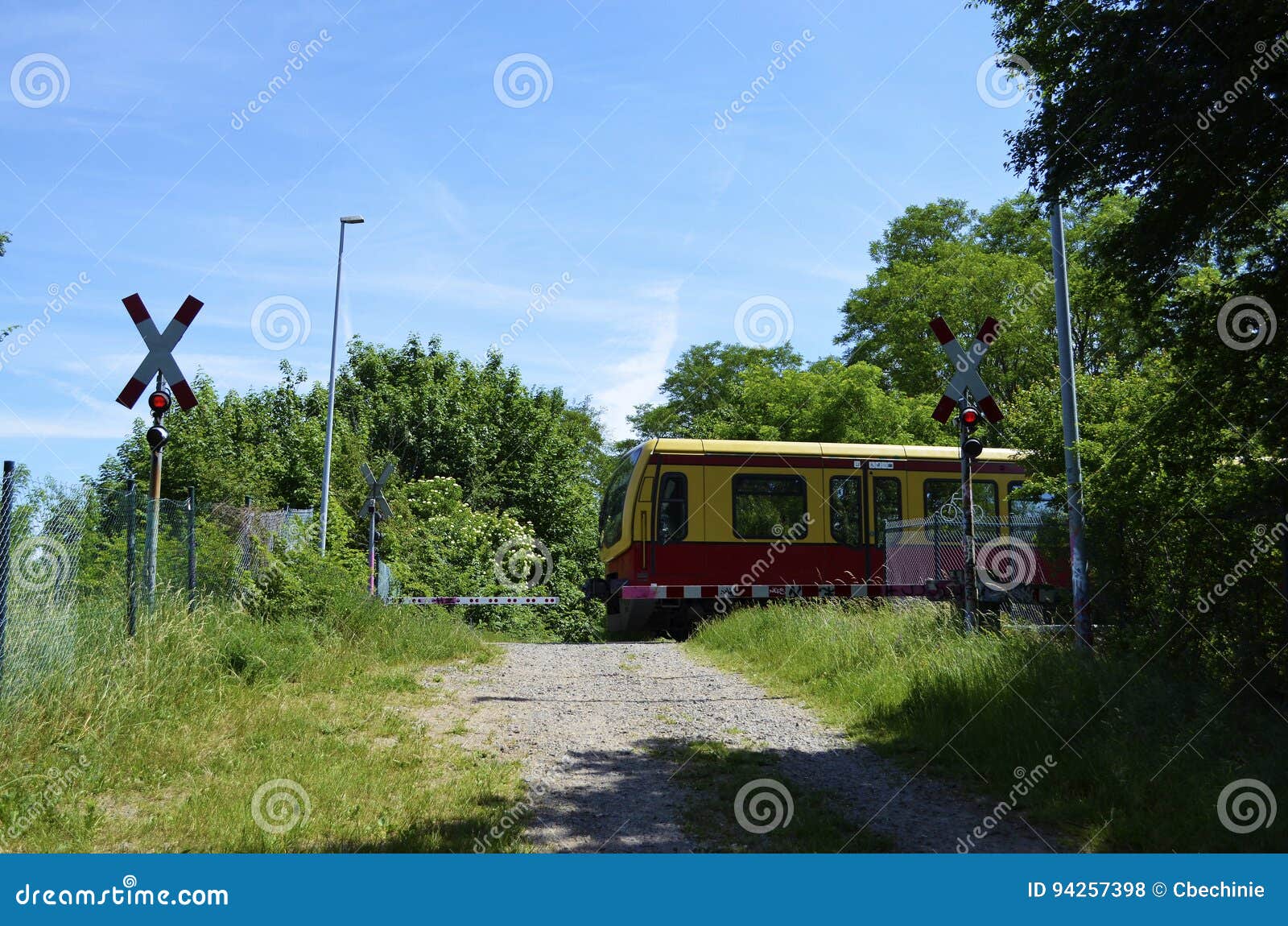 German railroad crossing stock photo. Image of signal 94257398