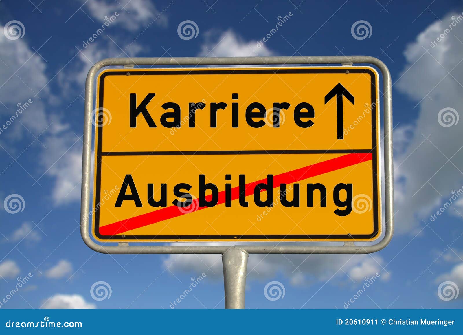 German Road Sign Apprenticeship and Career Stock Image Image of