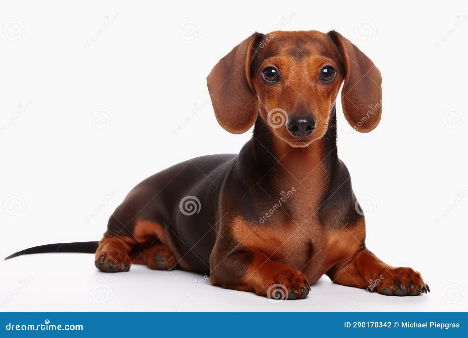 A German Sausage Dog Isolated on a White Background Stock Photo Image