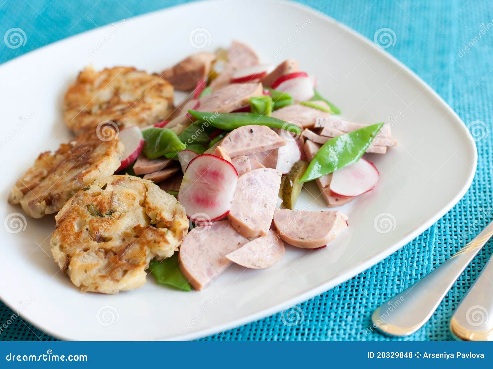 German sausage salad stock photo. Image of delicatessen 20329848