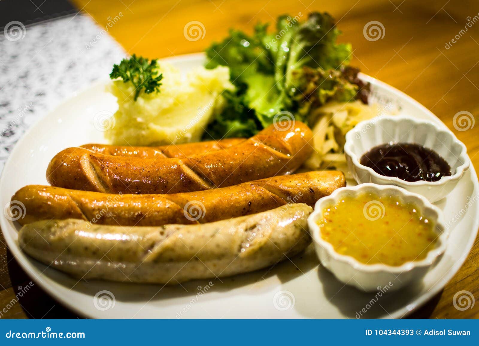 German Sausage Set for Dinner. Stock Image - Image of plate, seafood
