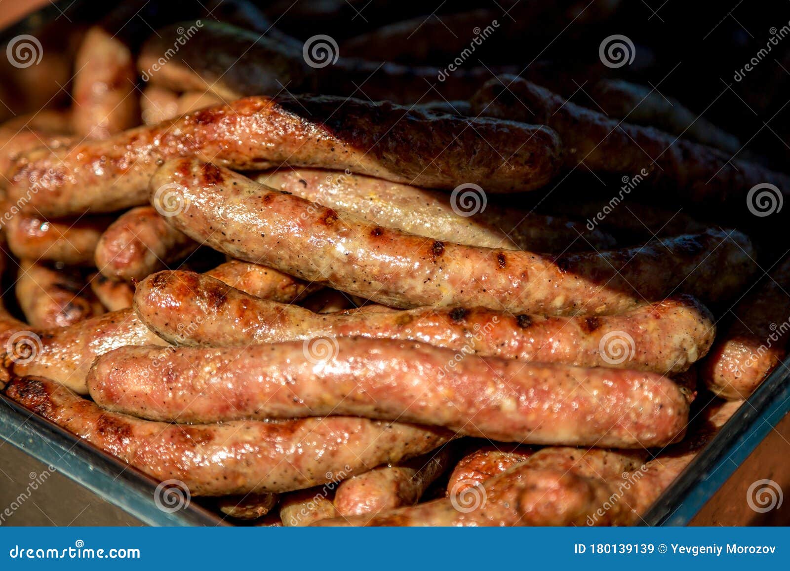 German Sausages on the Grill for the Holiday Stock Image Image of