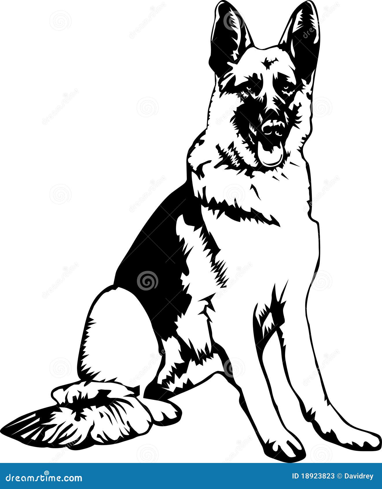 German Shepherd Head Silhouette Cartoon Vector | CartoonDealer.com