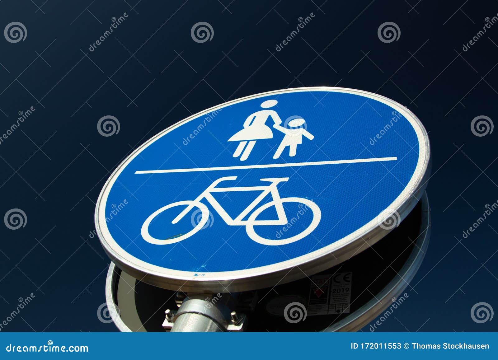 German Sign for Pedastrian and Bicycle Way Stock Image Image of