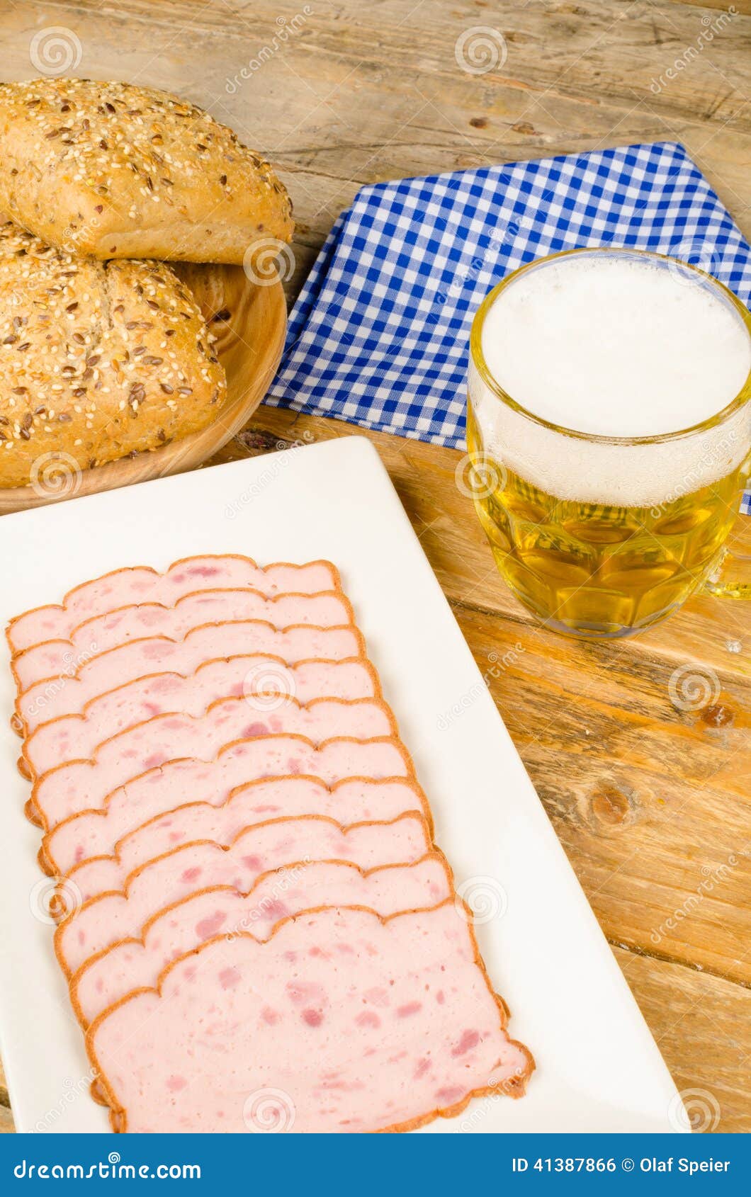 German snack stock photo. Image of leberkaese, stein 41387866