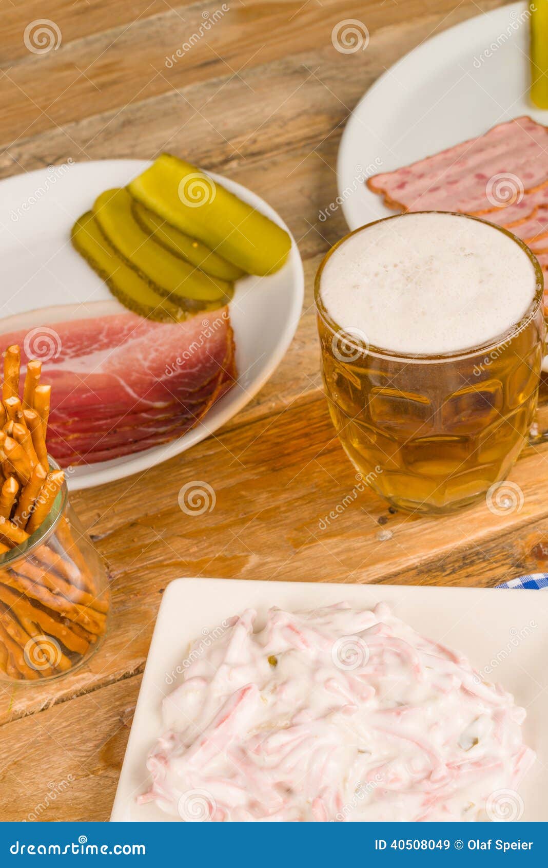 German snacks with beer stock image. Image of meat, glass 40508049