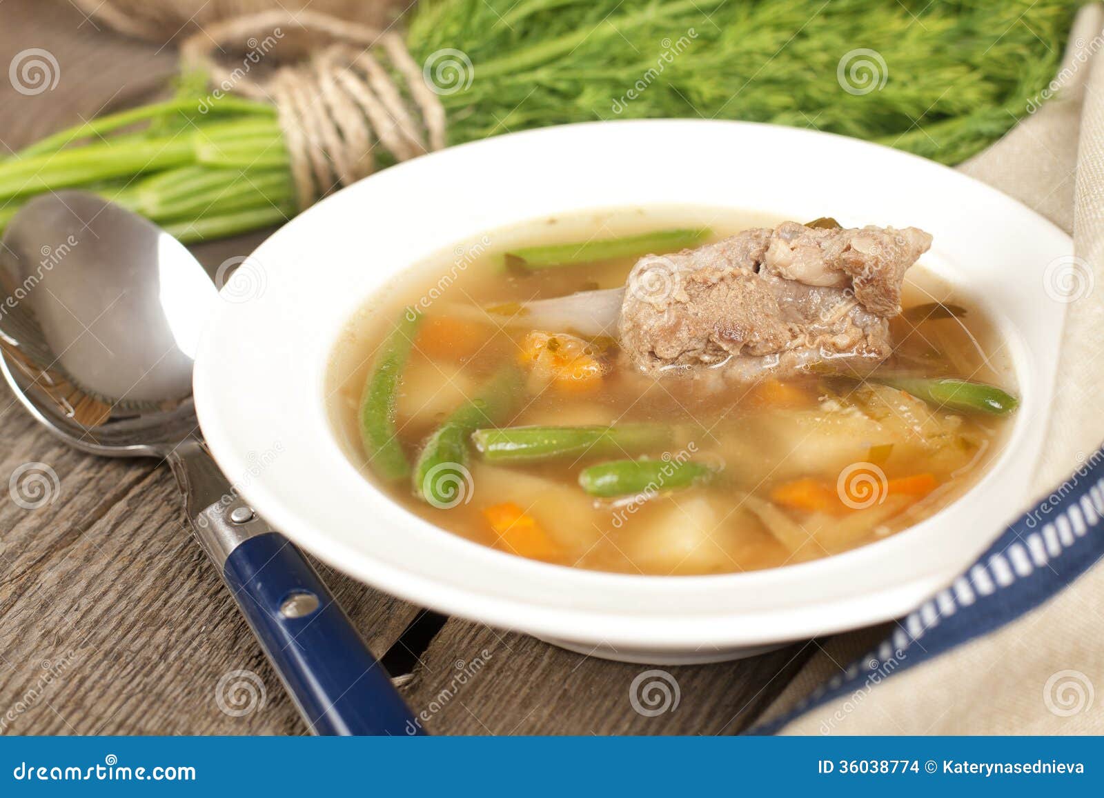 German Soup with Ribs and Vegetables Stock Photo Image of homemade