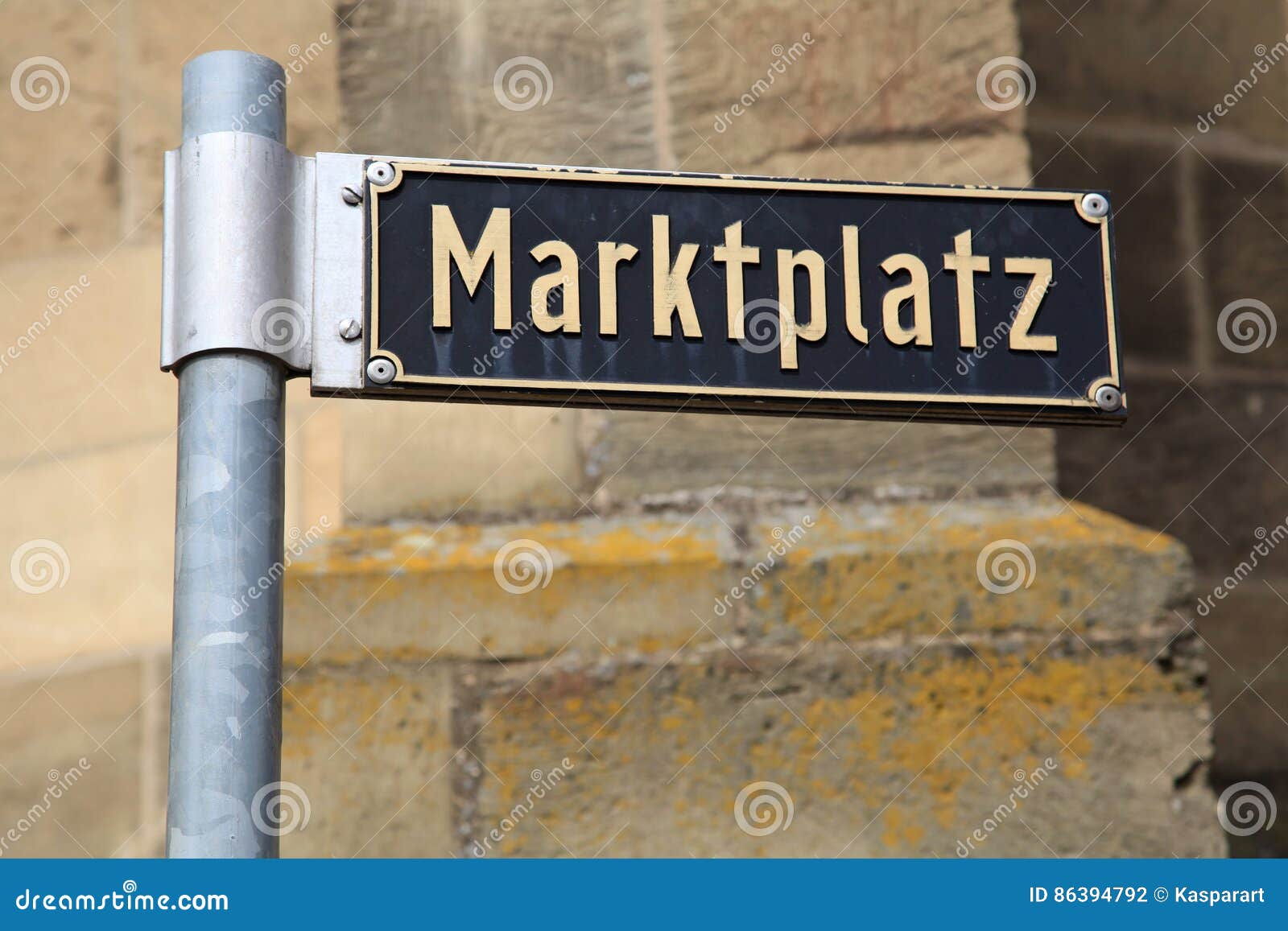 german street sign `marktplatz` translates into market place