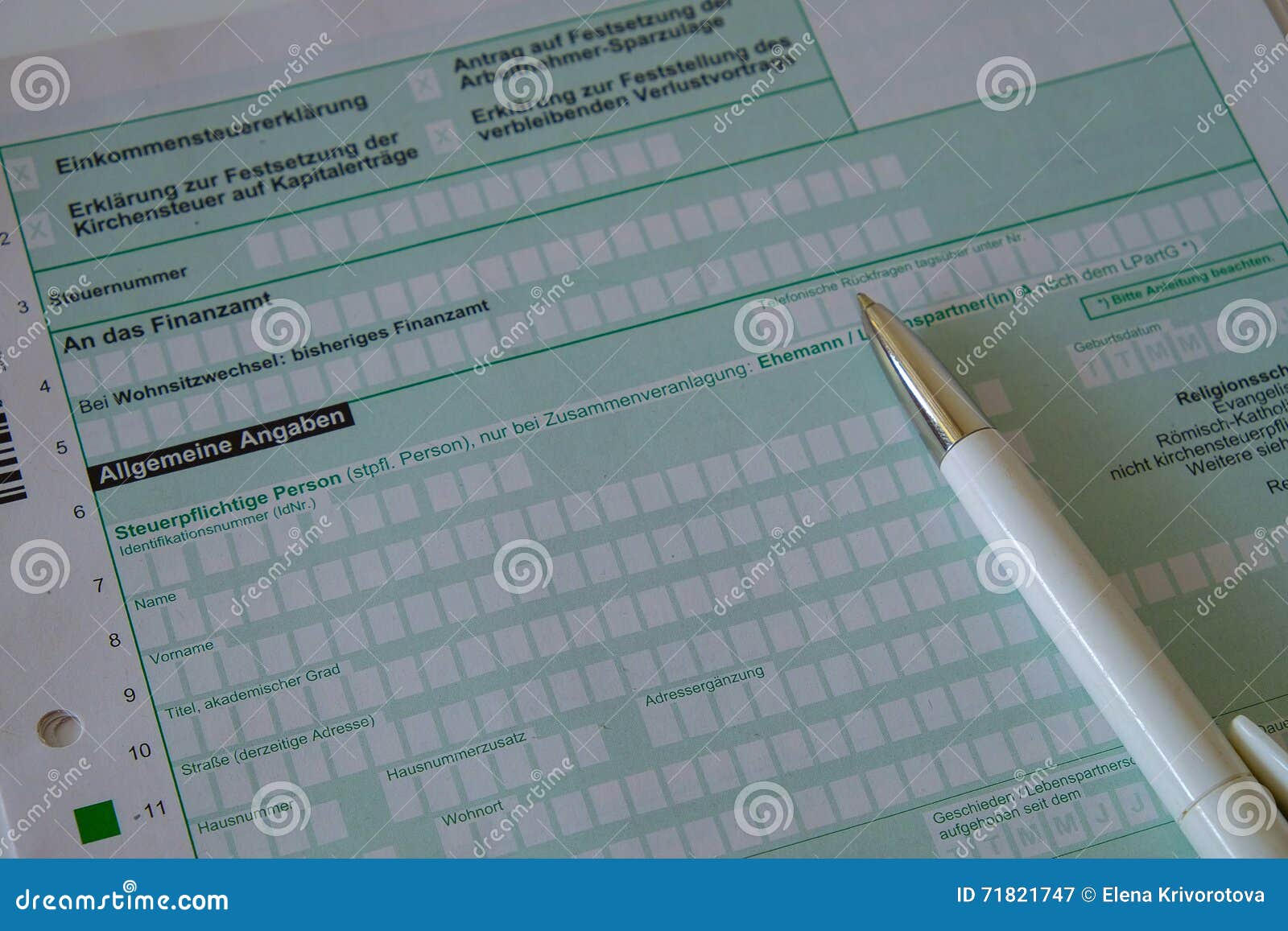 A German tax declaration stock image. Image of declaration 71821747