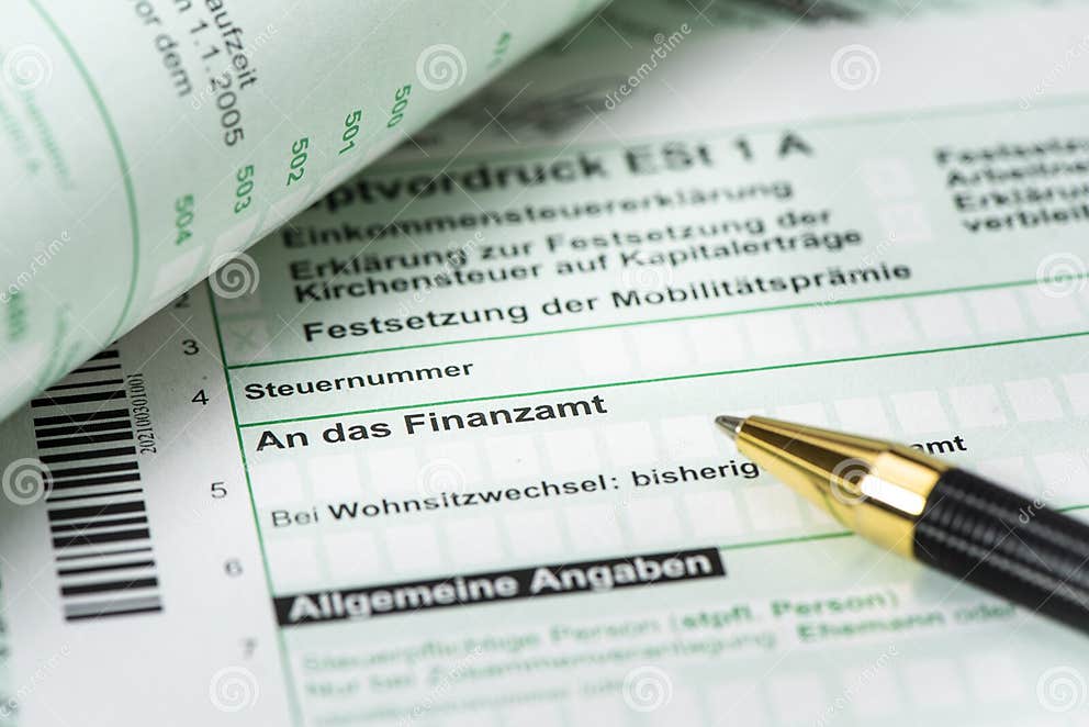 German Tax Return for Tax Office with Form Editorial Image Image of