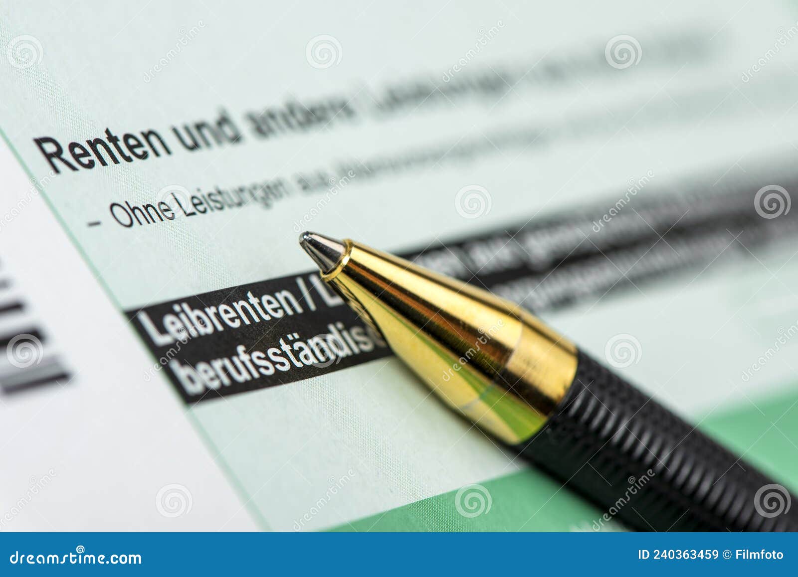 German Tax Return for Tax Office with Form Editorial Stock Image