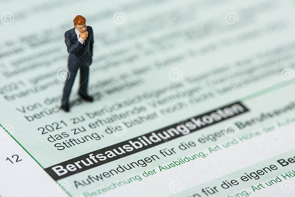 german-tax-return-for-tax-office-with-form-editorial-stock-image