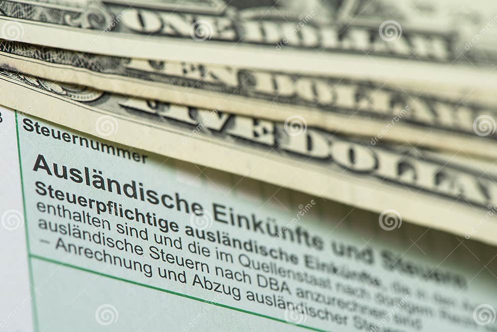 german-tax-return-for-tax-office-with-form-editorial-stock-photo