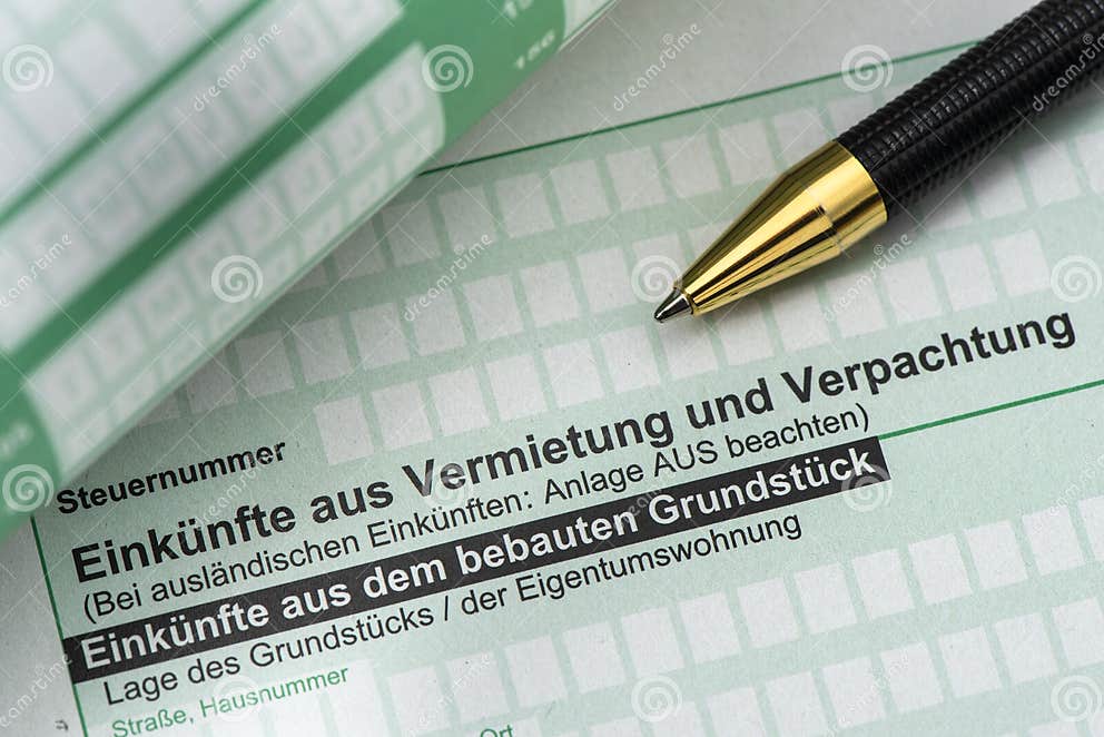 German Tax Return for Tax Office with Form Editorial Stock Image