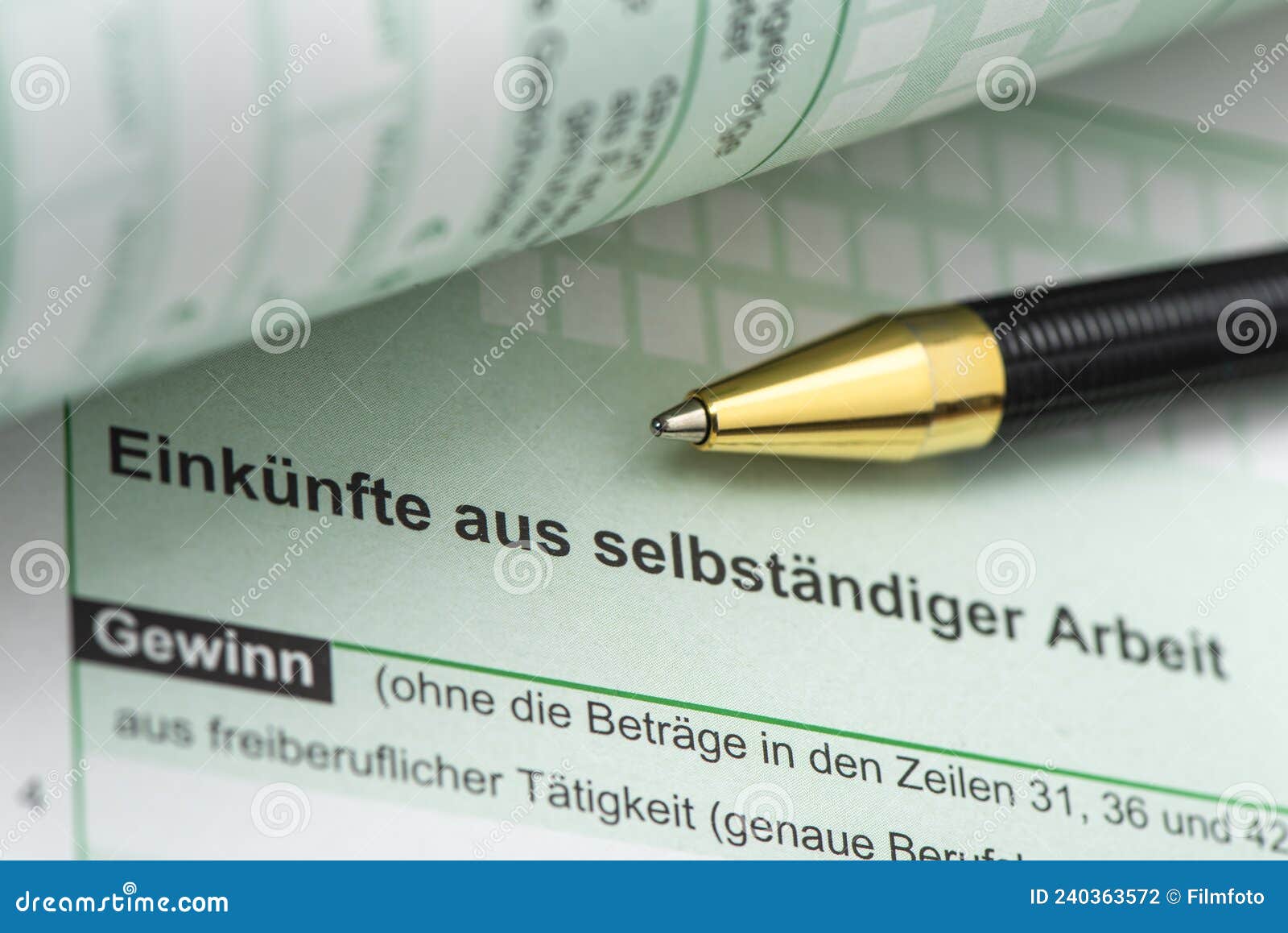 German Tax Return for Tax Office with Form Editorial Photography