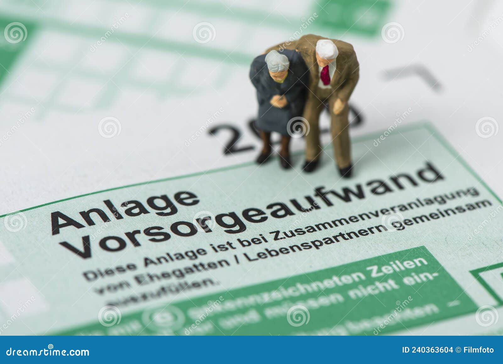 German Tax Return for Tax Office with Form Editorial Stock Image